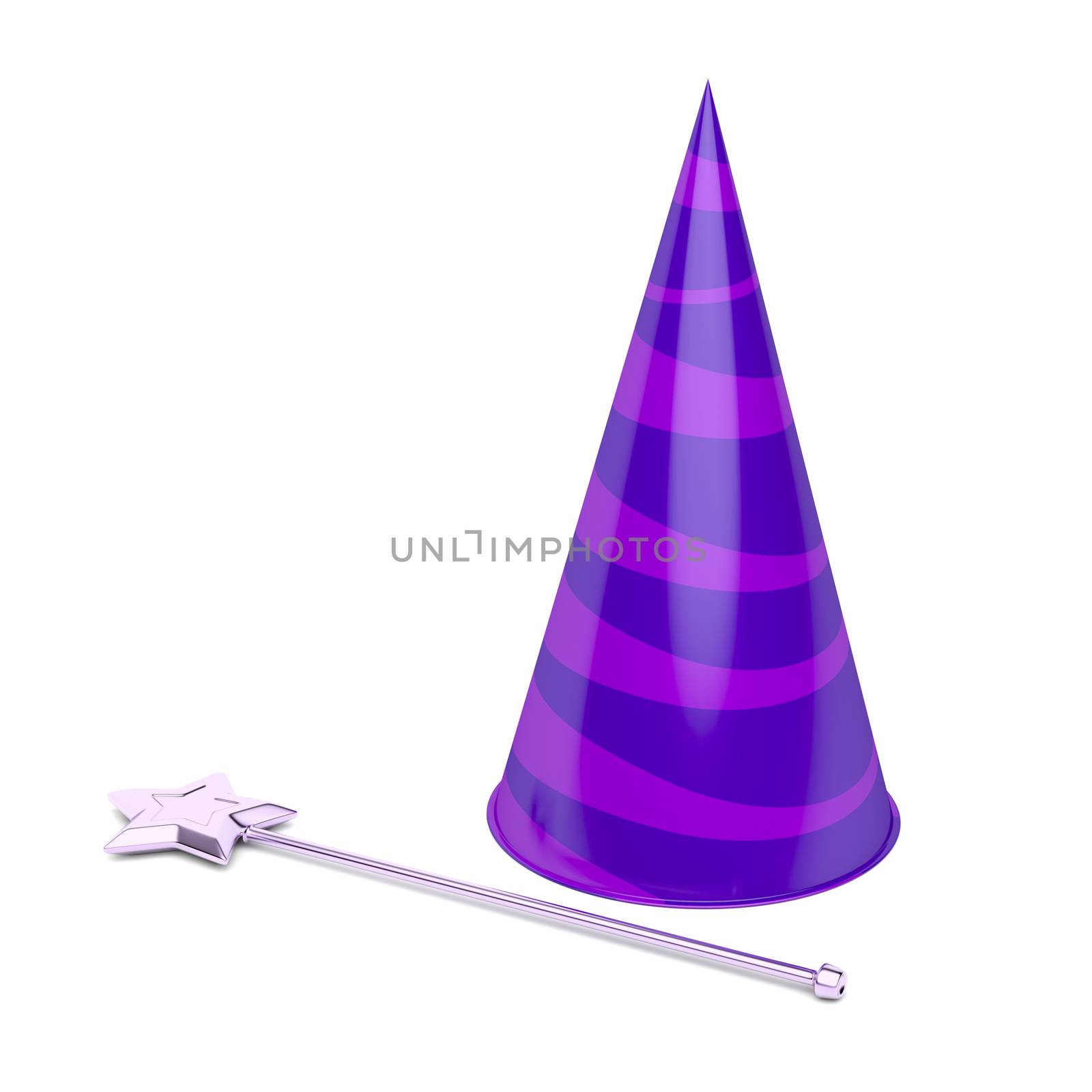 Cone hat and magic wand by magraphics