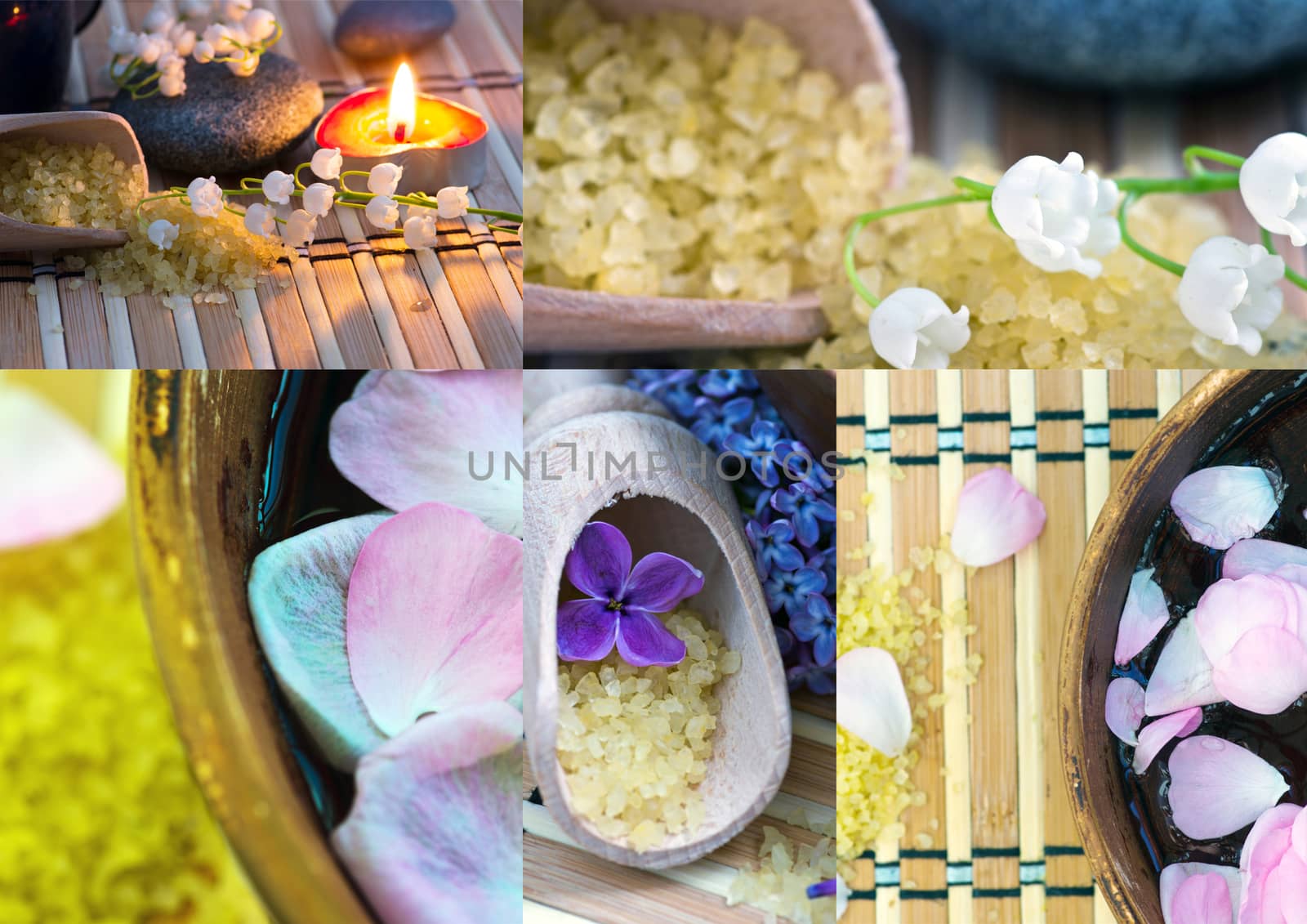 Collage of spa products. by dolnikow