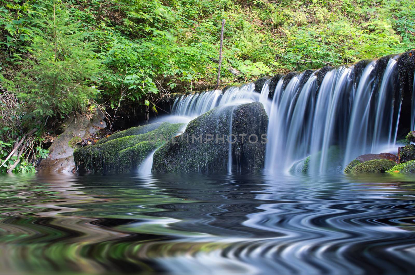 beautiful waterfall scene, ukraine carpathian shipot waterfall by dolnikow