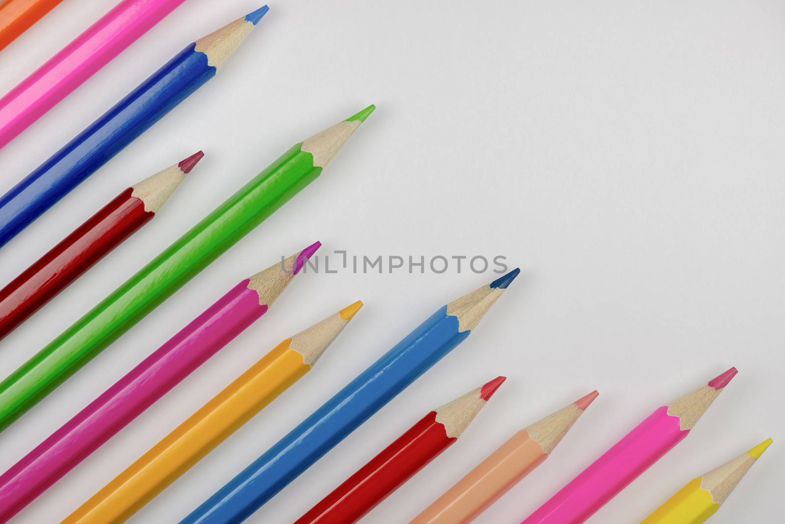 Abstract composition of a set wooden colour pencils
 by Tofotografie