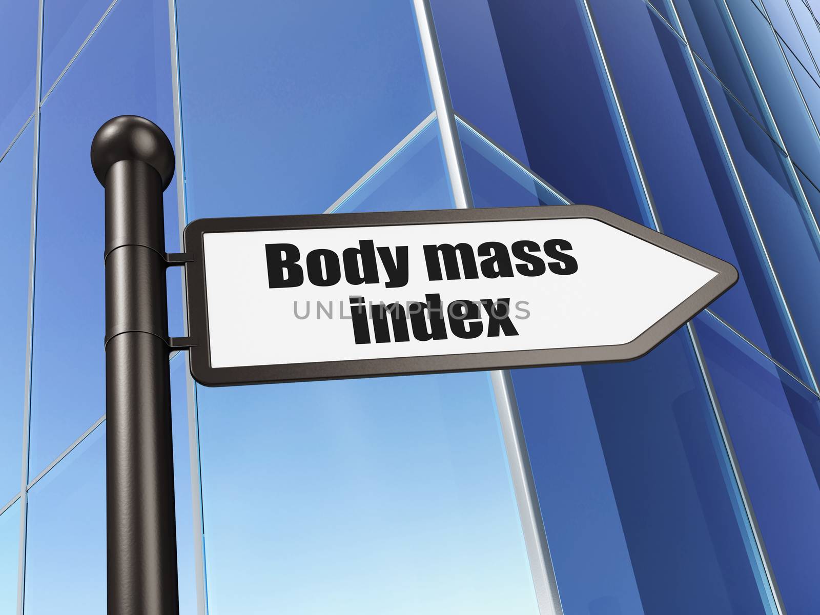 Healthcare concept: sign Body Mass Index on Building background by maxkabakov
