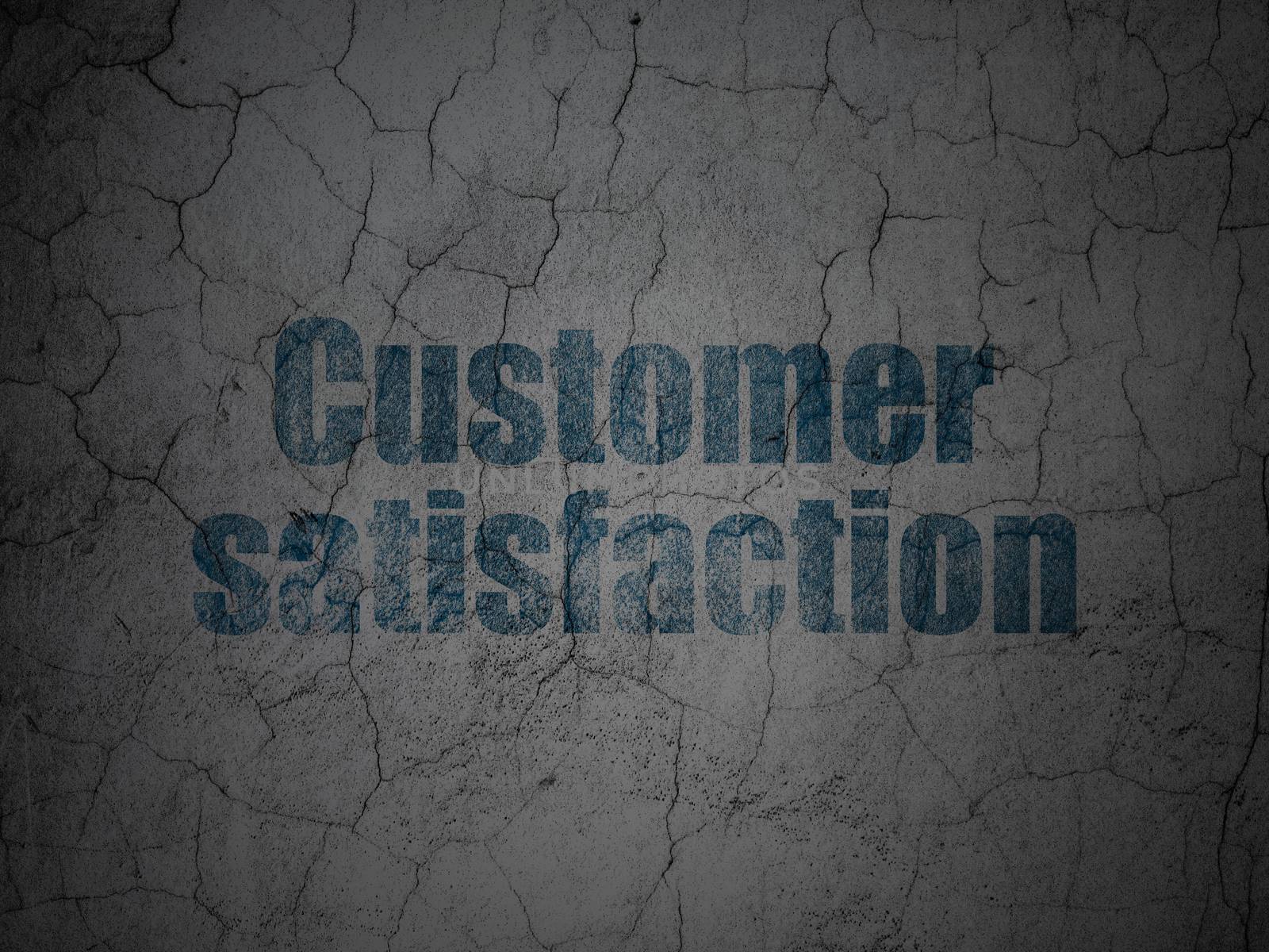 Advertising concept: Customer Satisfaction on grunge wall background by maxkabakov