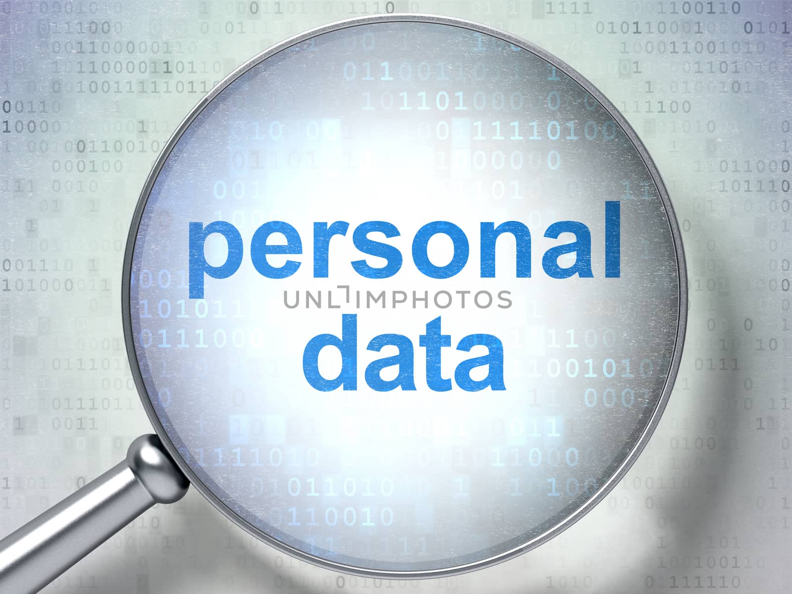 Information concept: Personal Data with optical glass by maxkabakov