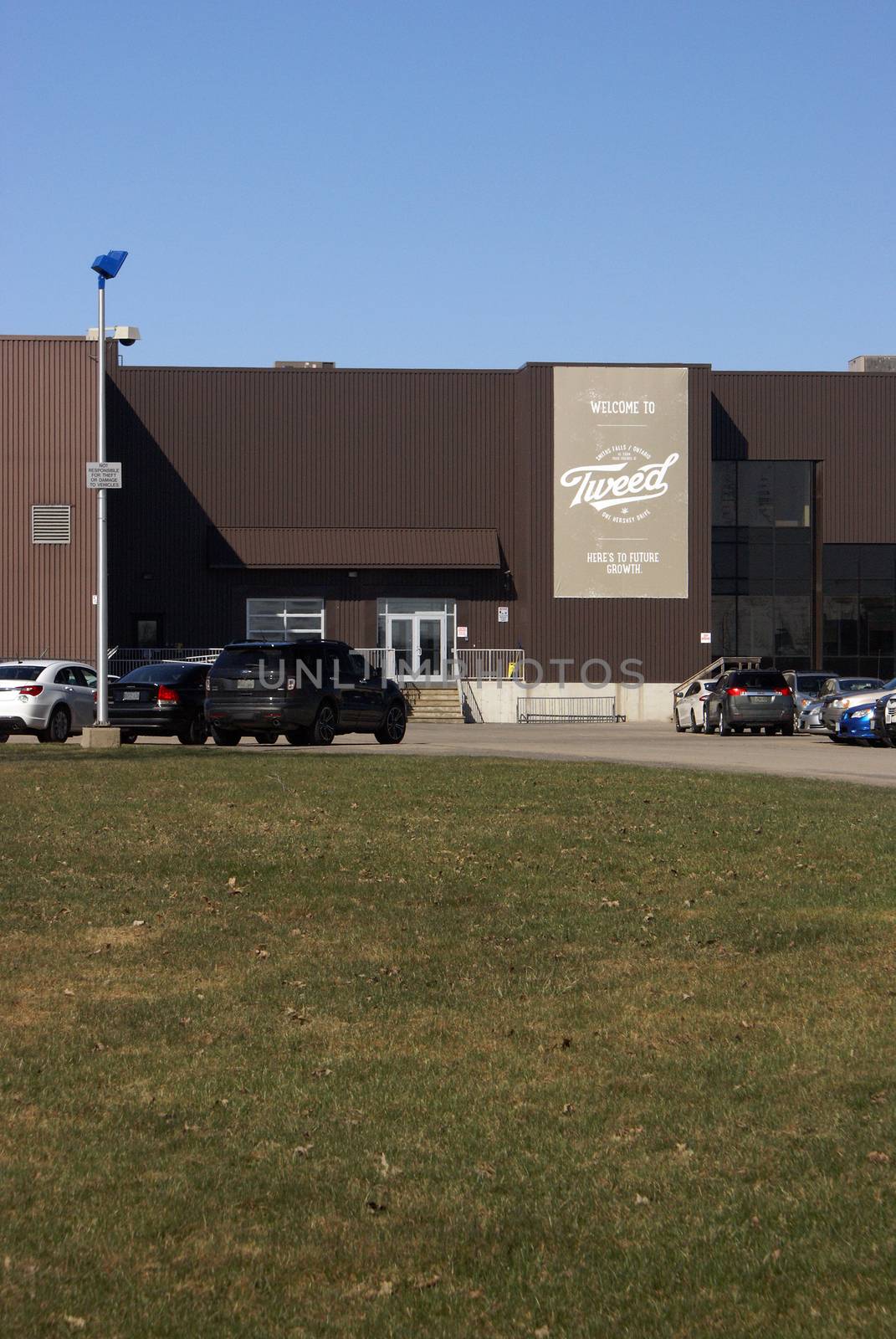 Smiths Falls, ON/Canada: April 18 2016: The main entrance of the Tweed Marijuana Facility which produces and distributes legal weed products.