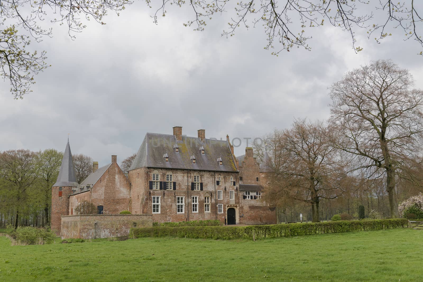 A medieval castle in the town of Hernen in the Netherlands
