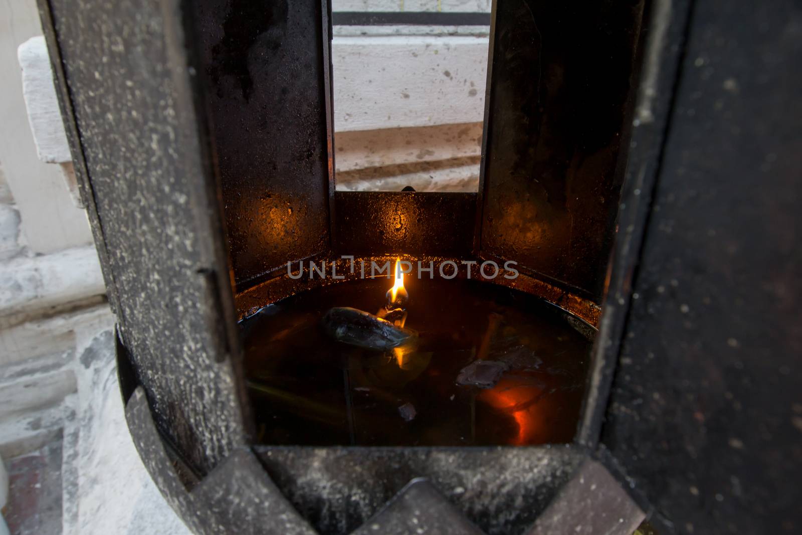 oil lamp in the temple