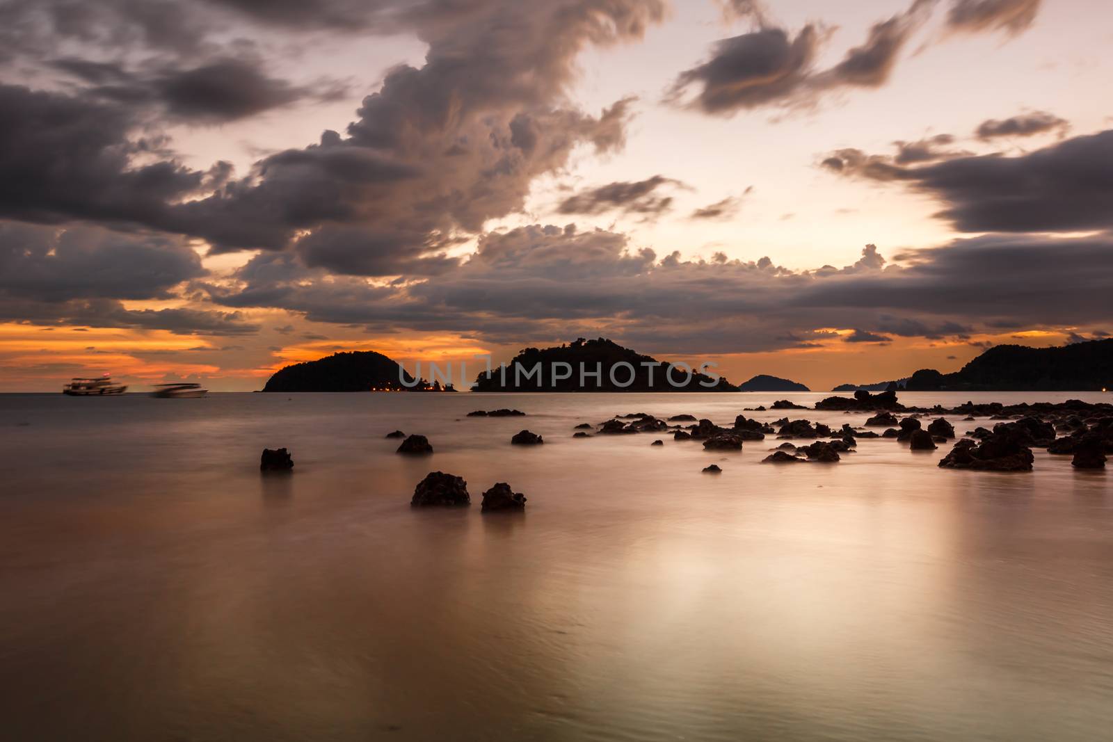 calm sea view after sunset