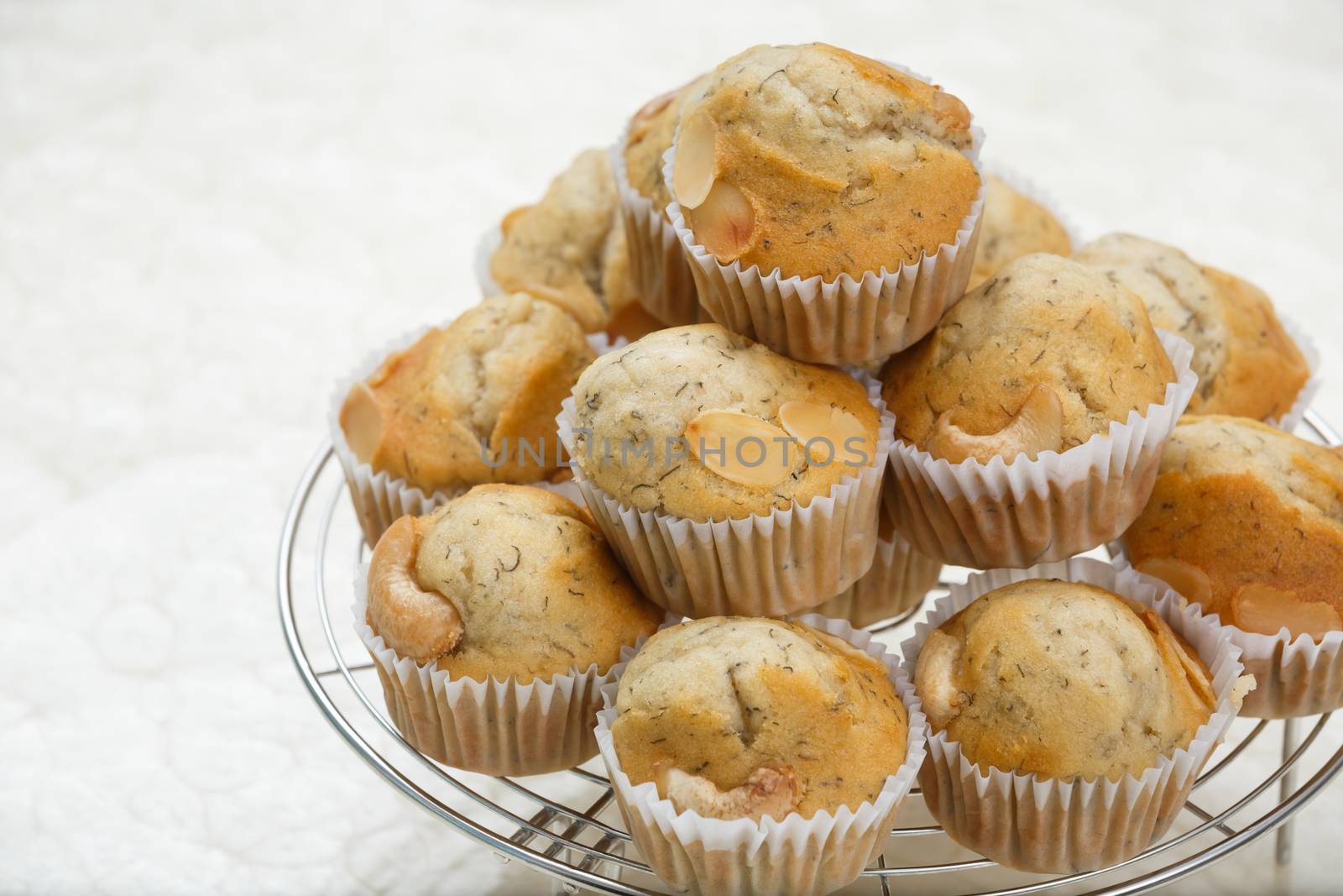 banana muffin on stainless rack