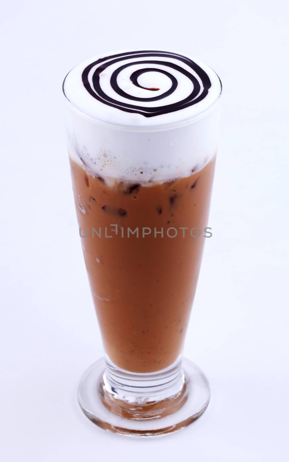 iced cappuccino with chocolate topping