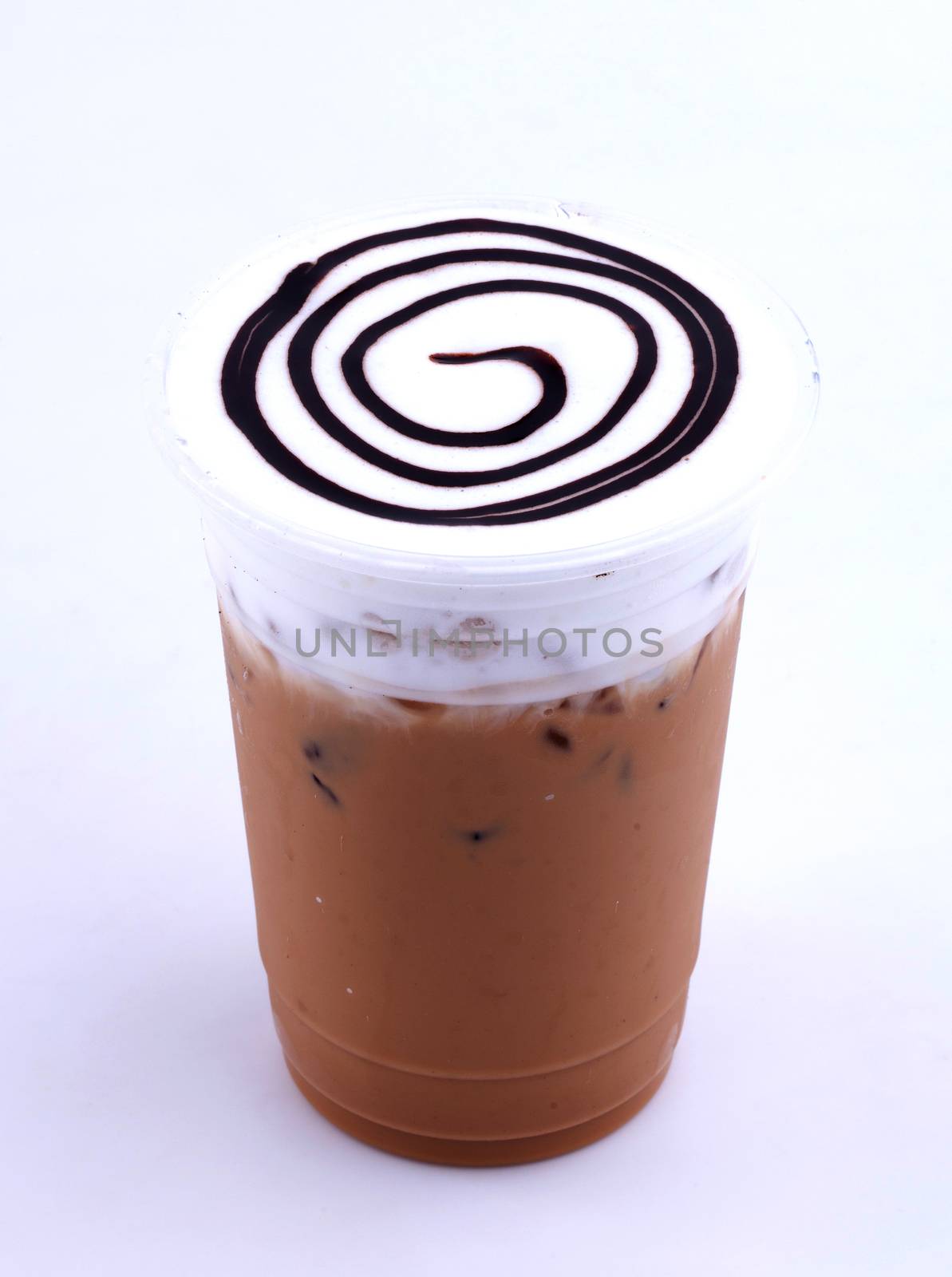 iced cappuccino with chocolate topping