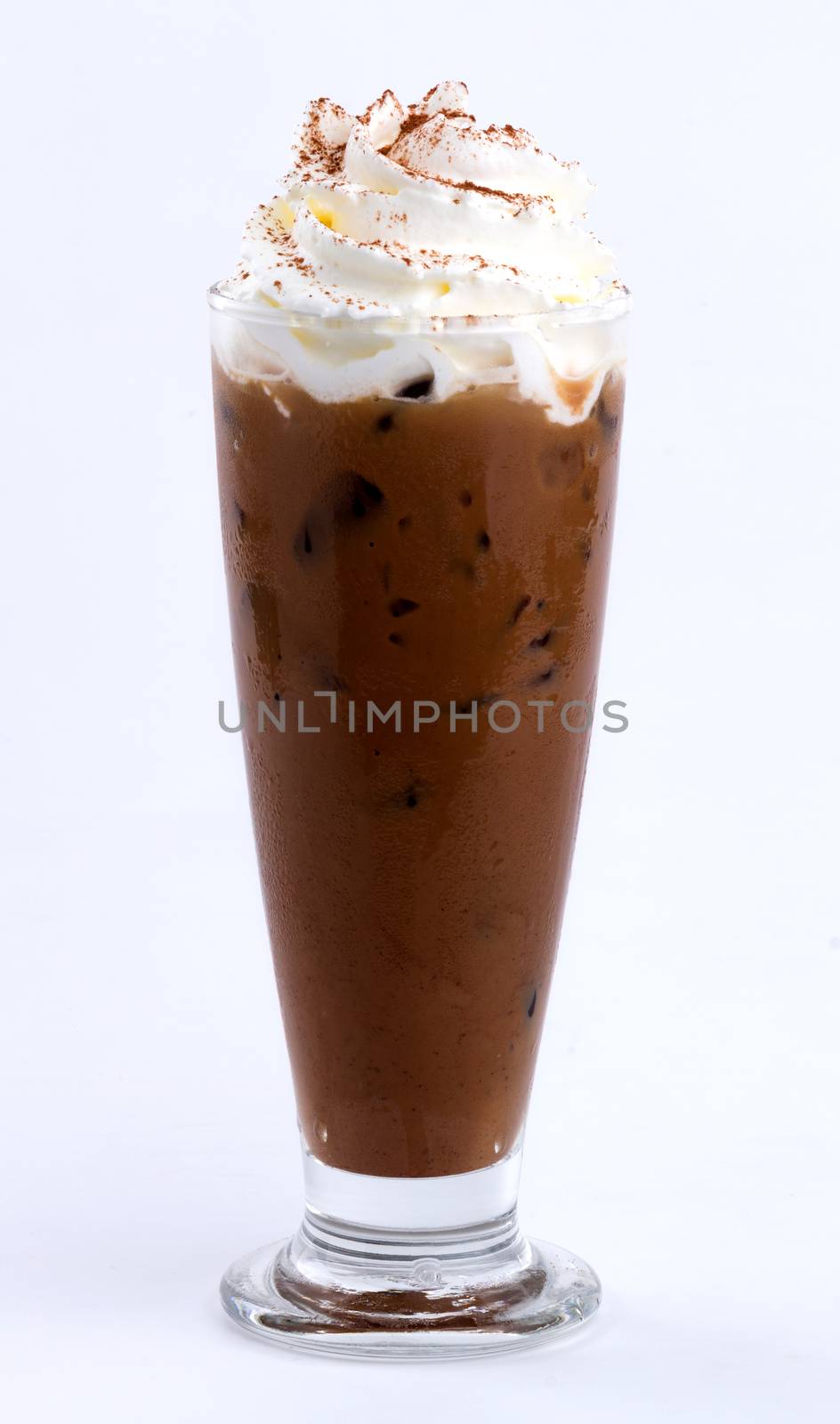 iced mocha with whip cream topping