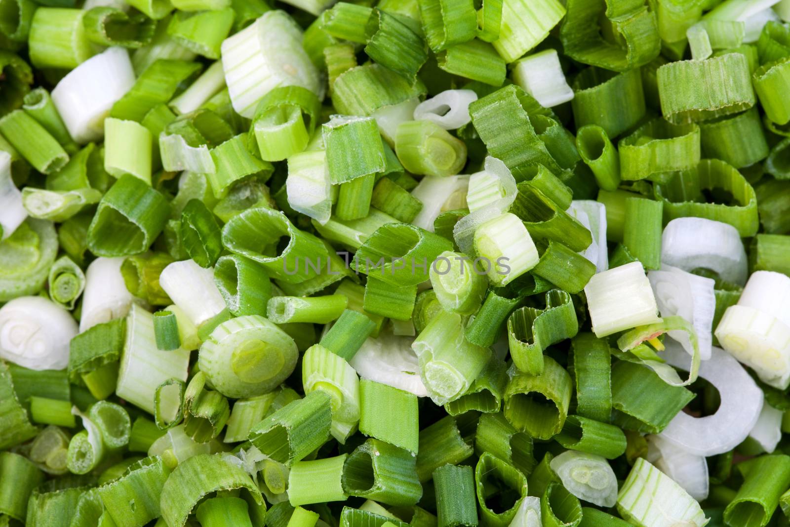 Cut green onion prepared for cooking