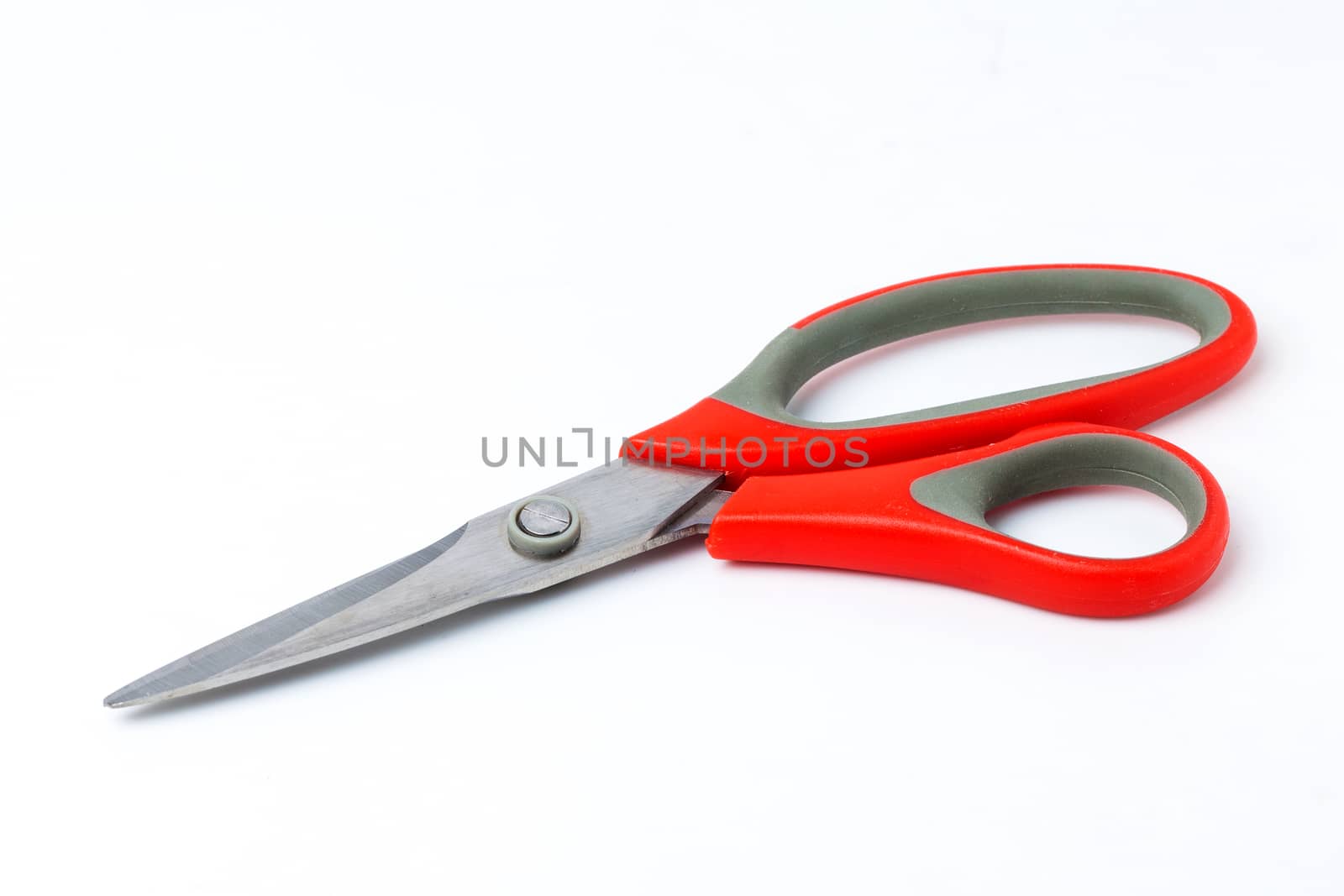 Scissors on white background