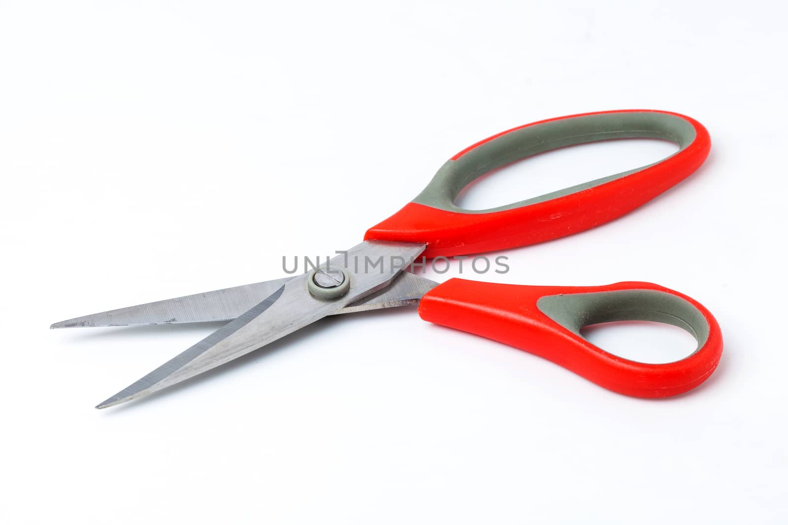 Scissors on white background