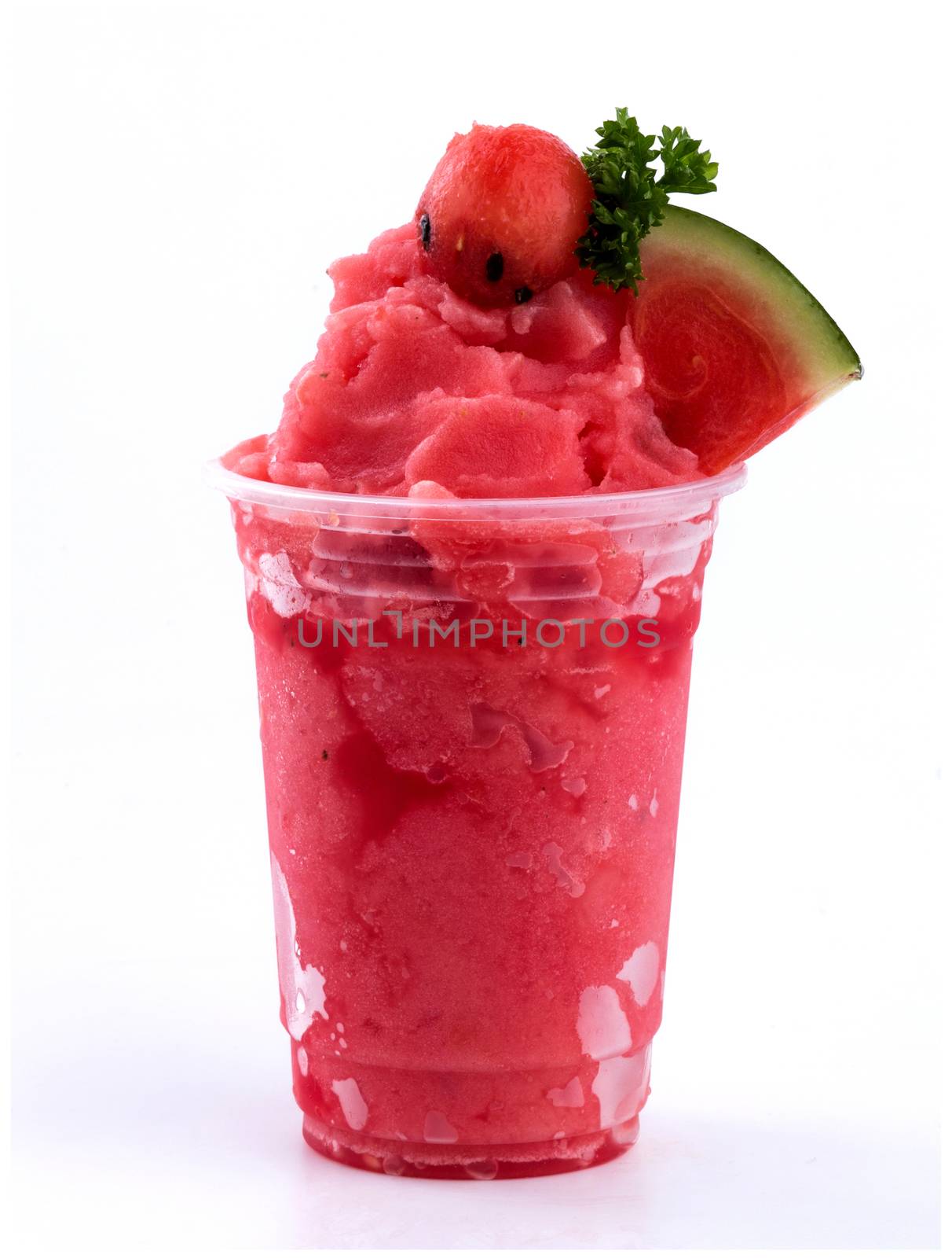 watermelon smoothies on white background