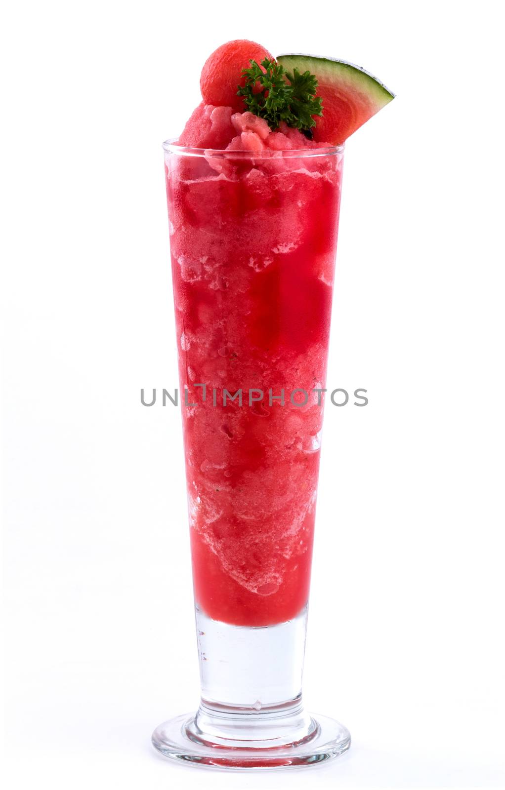 watermelon smoothies on white background