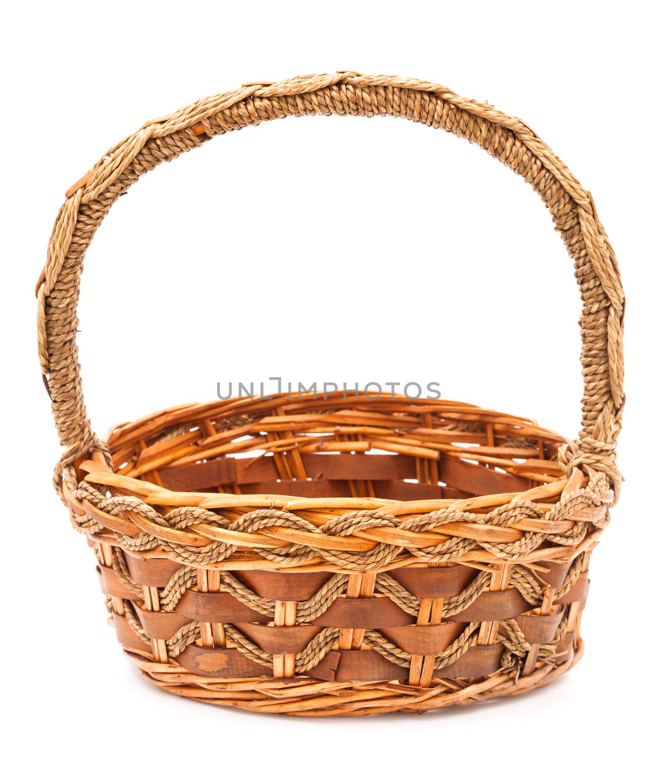 empty basket on white background