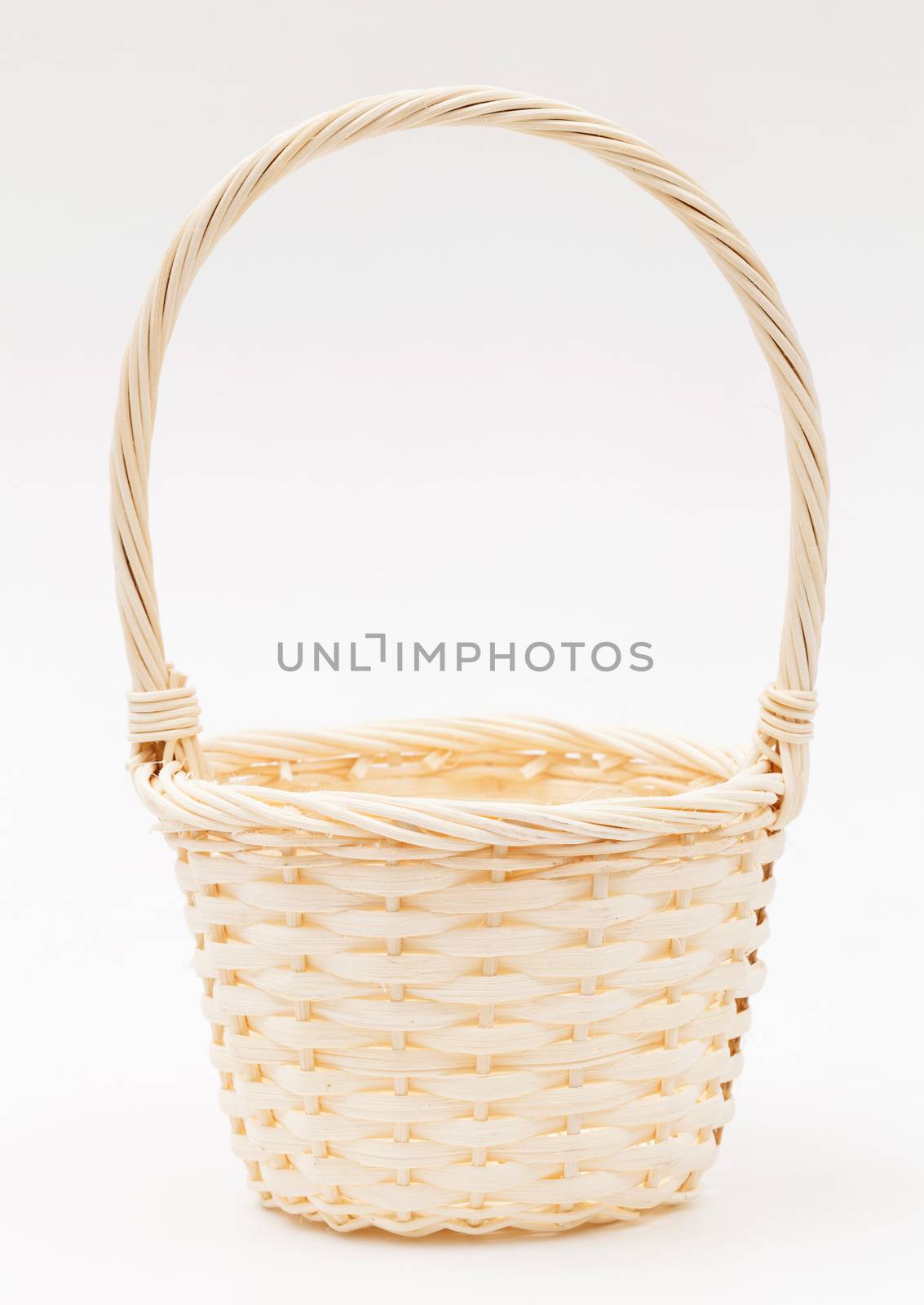 empty basket on white background