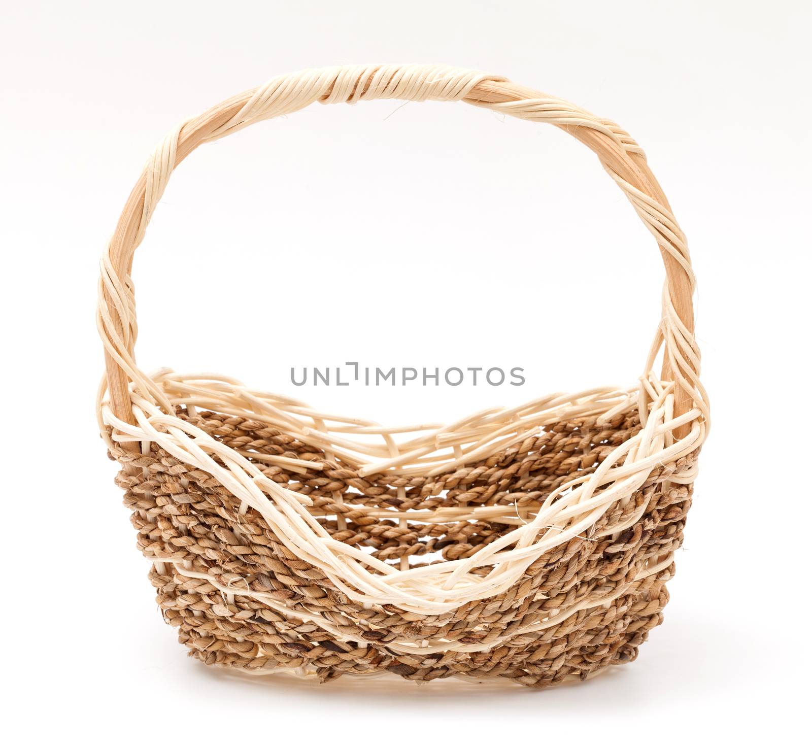 empty basket on white background