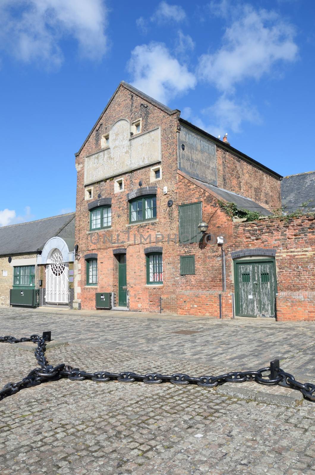 Old derelict brick warehouse