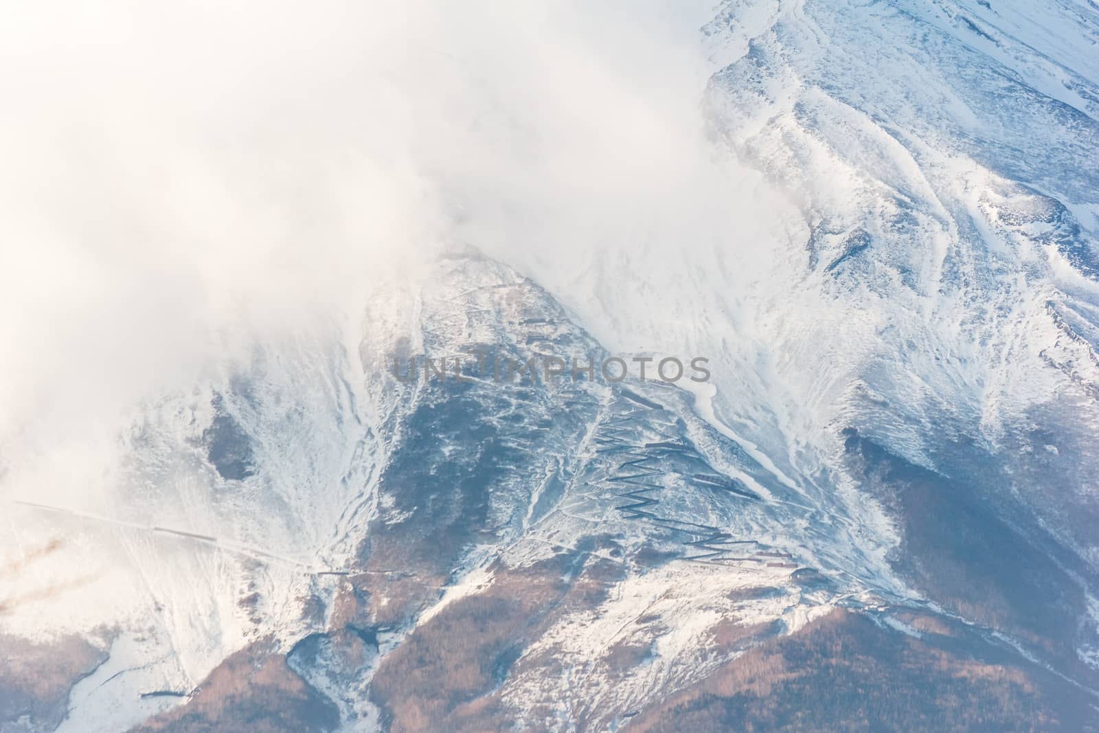 Zoom picture of Fuji mountain in Japan,Tokyo.