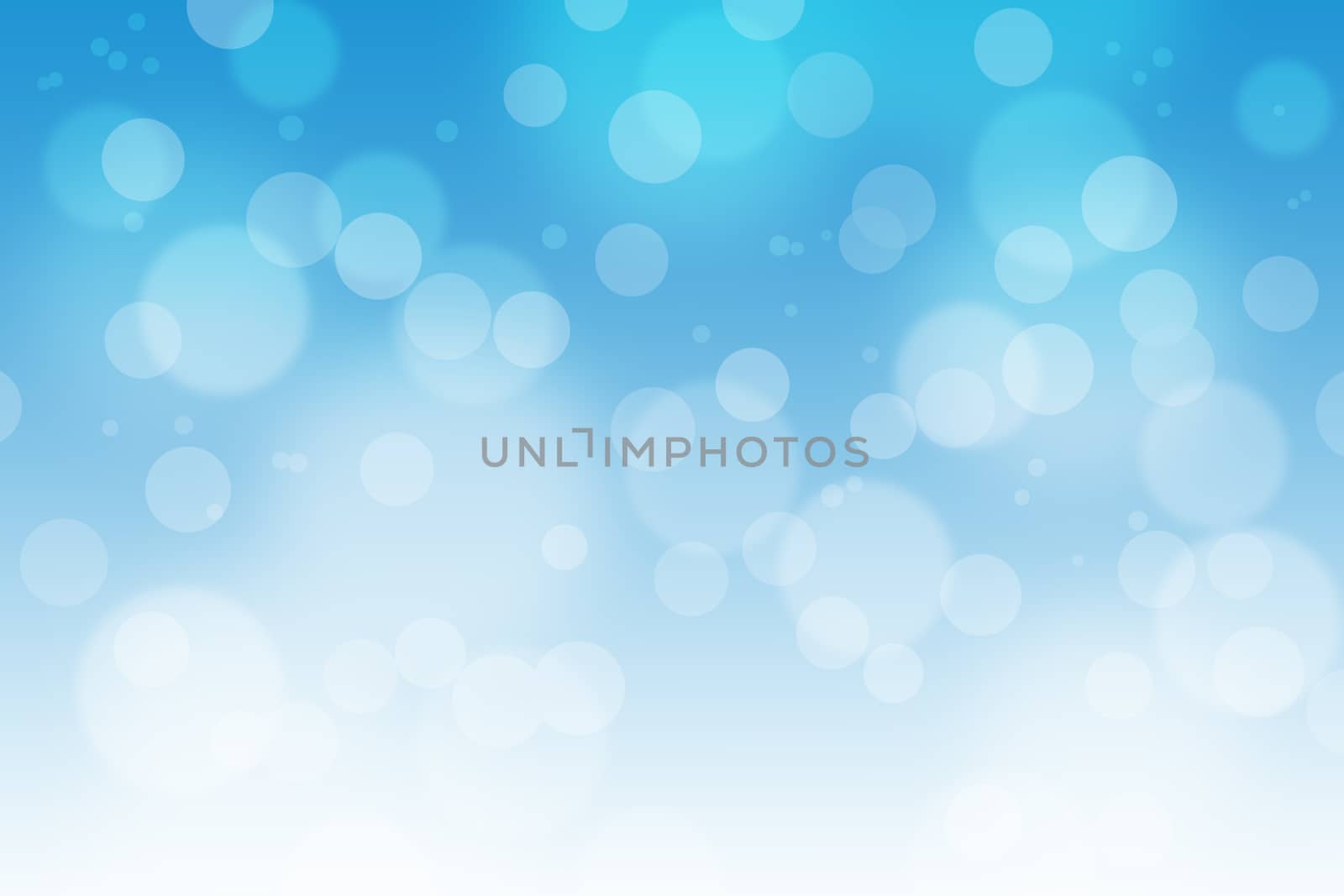 Blue gradient background with bokeh.