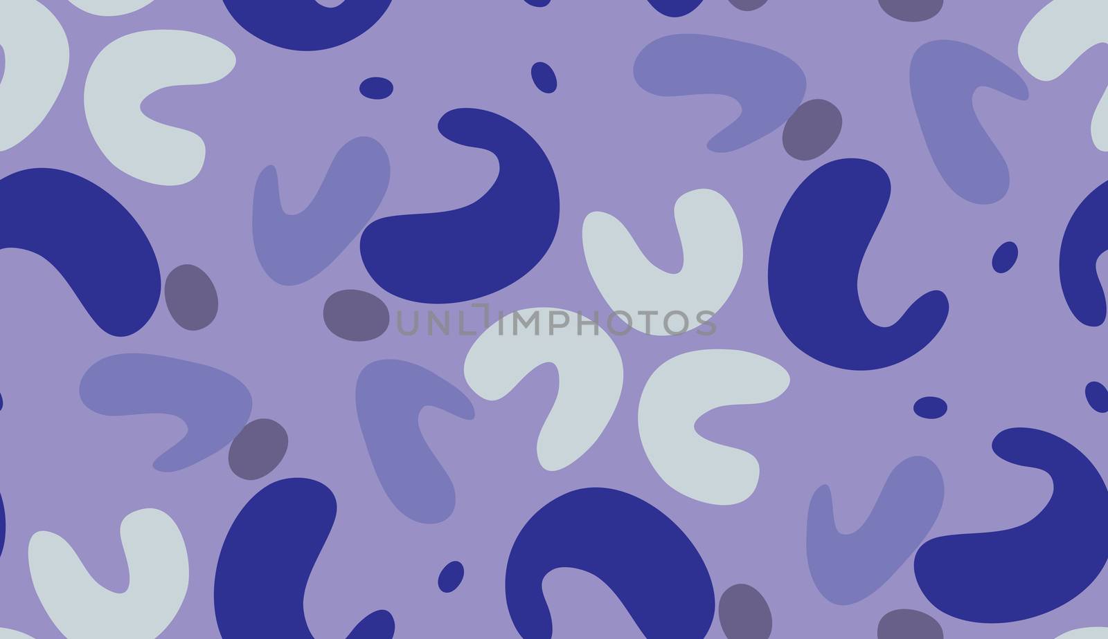 Seamless pattern of purple abstract fortune cookie shapes