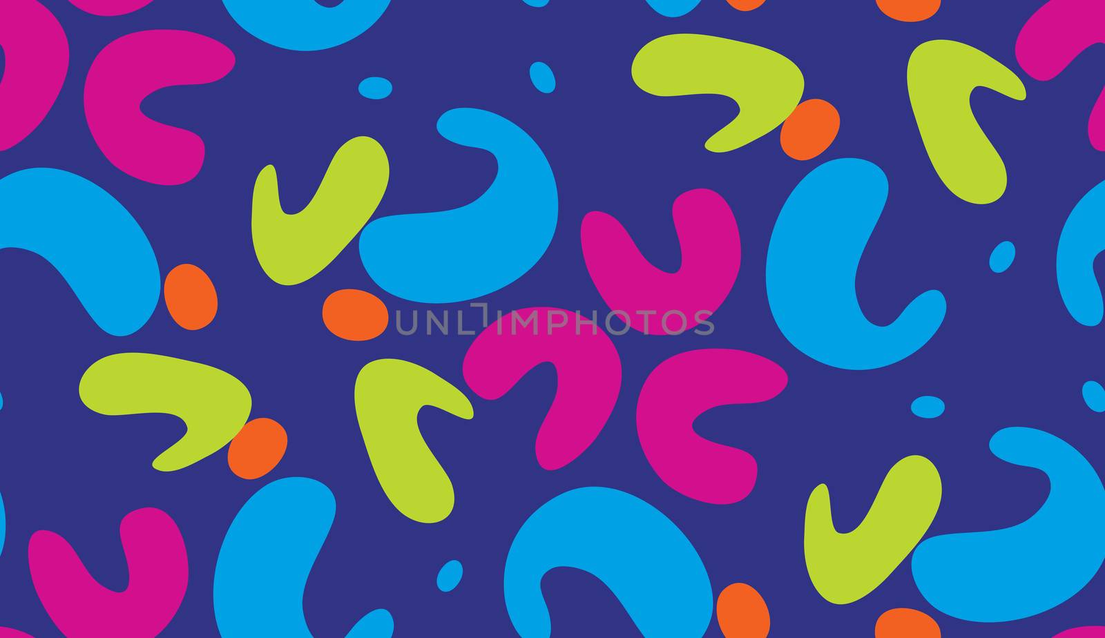 Seamless pattern of bright abstract fortune cookie shapes