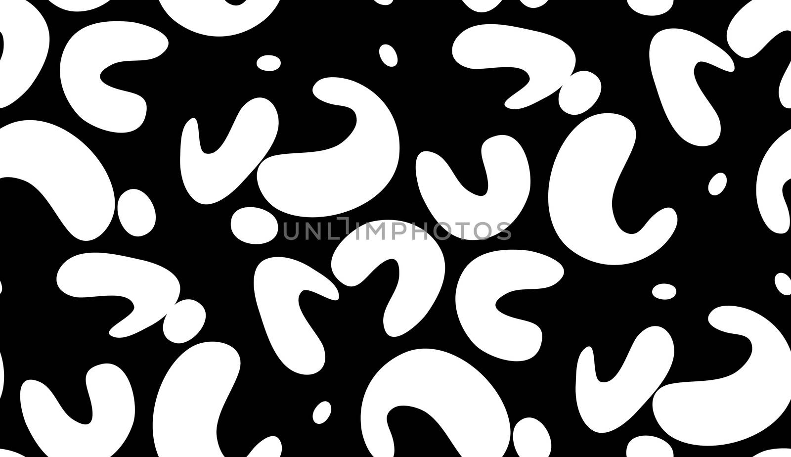 Seamless pattern of white abstract fortune cookie shapes