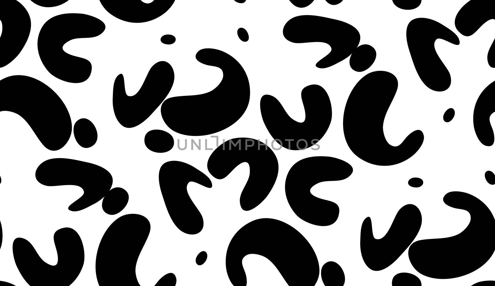 Seamless pattern of black fortune cookie shapes