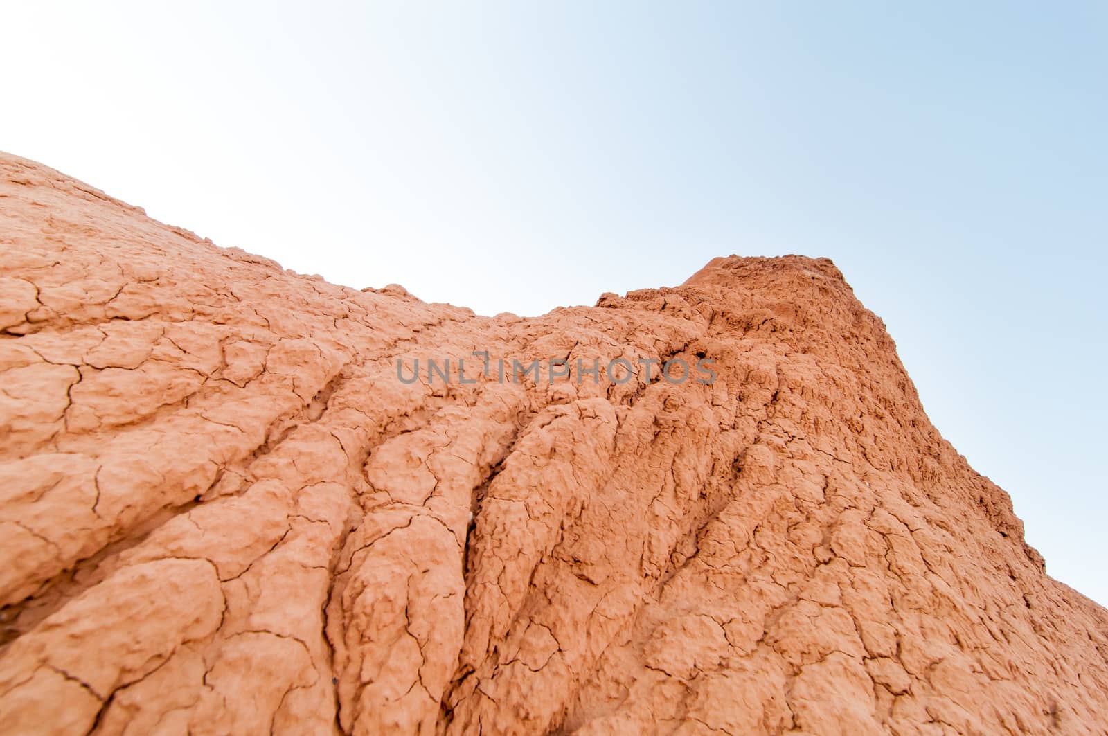 Steep angle viewing a rock face in southern Utah