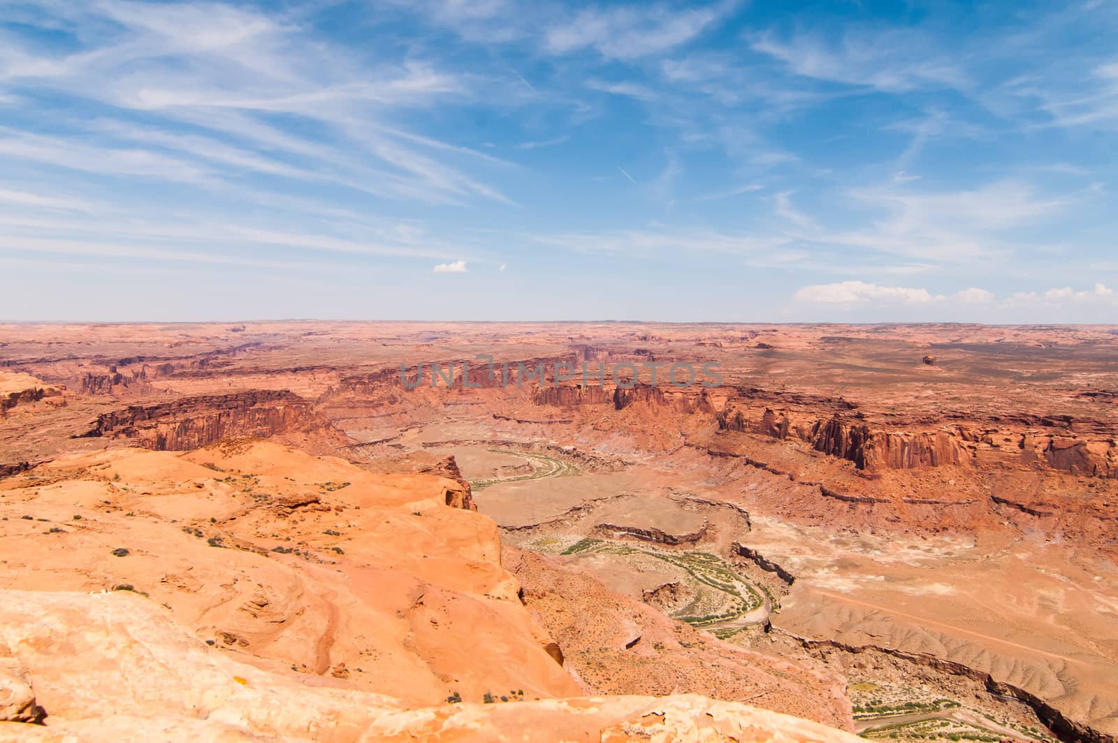 Large red rock canyons in the summer