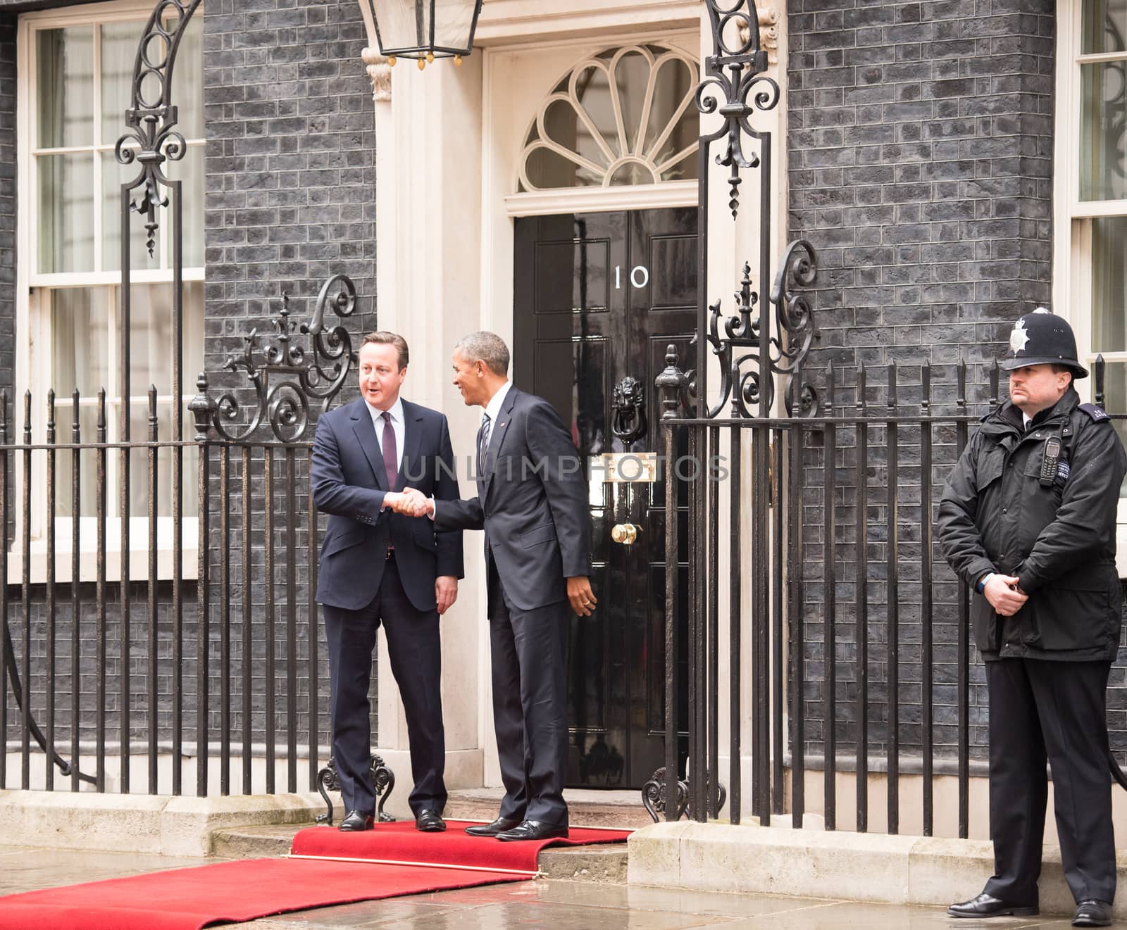 UK, London: President Barack Obama shakes hands with British Prime Minister David Cameron, at 10 Downing Street in London, on his last official visit to the UK, on April 22, 2016.Obama urged the UK to stay in the European Union, amid the Brexit debate. He also addressed the special relationship that the two nations have. 