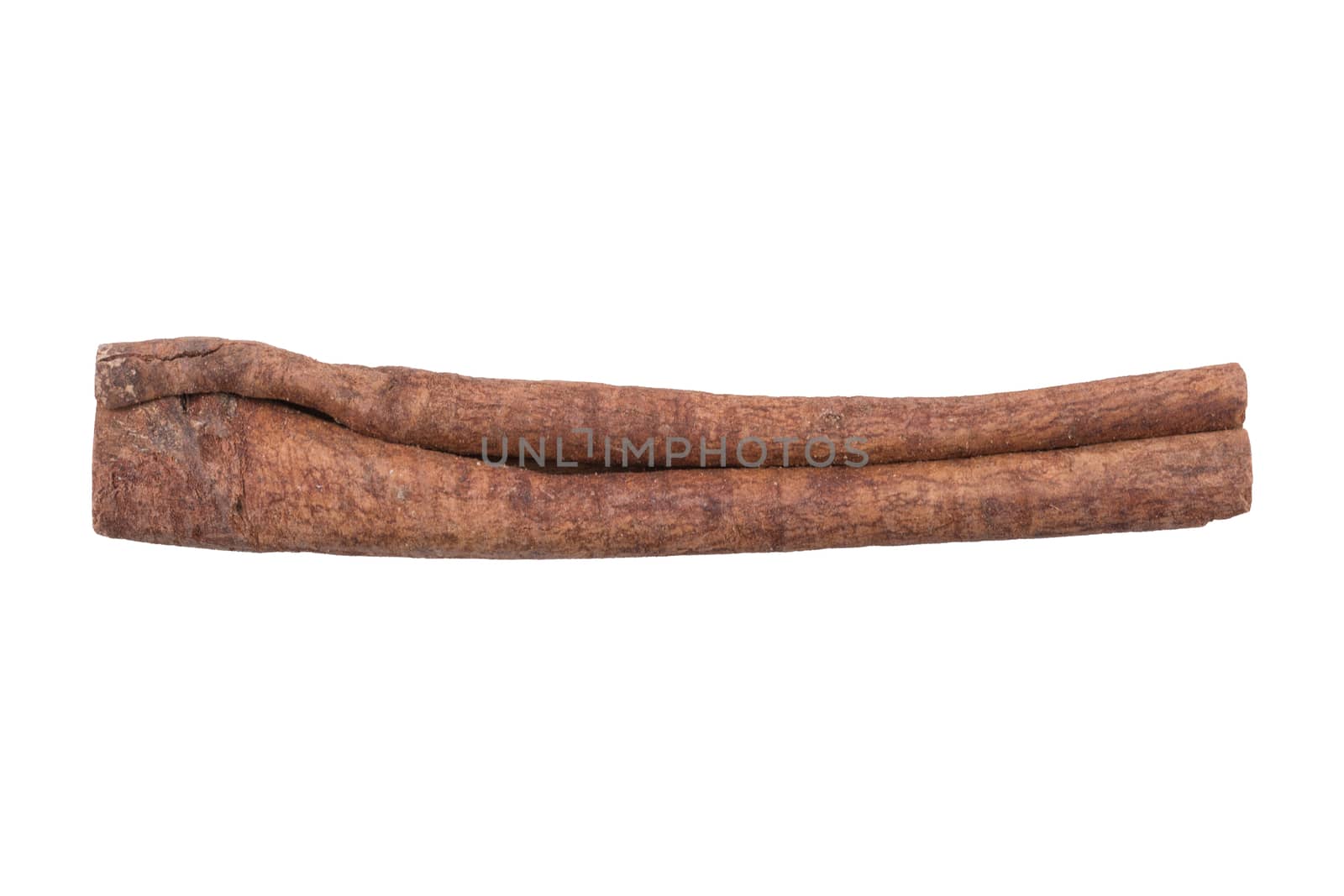Piece of cinnamon isolated over white background