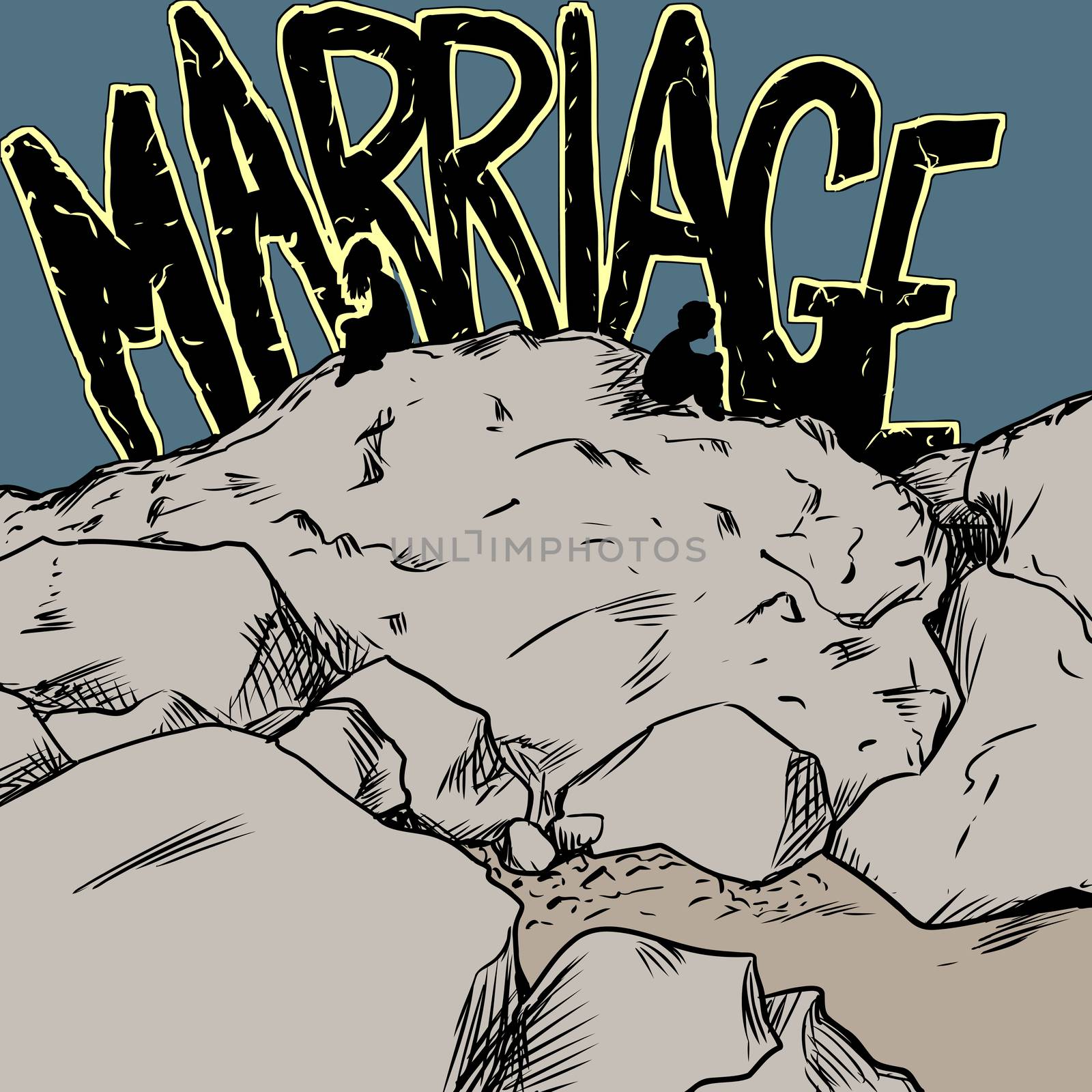 Marriage on the rocks with couple by TheBlackRhino
