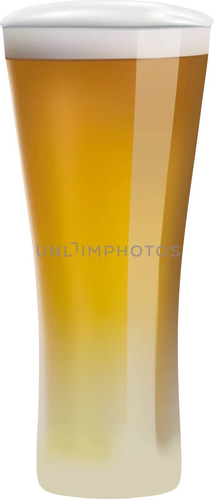  Isolated on white glass of beer. Vector illustration