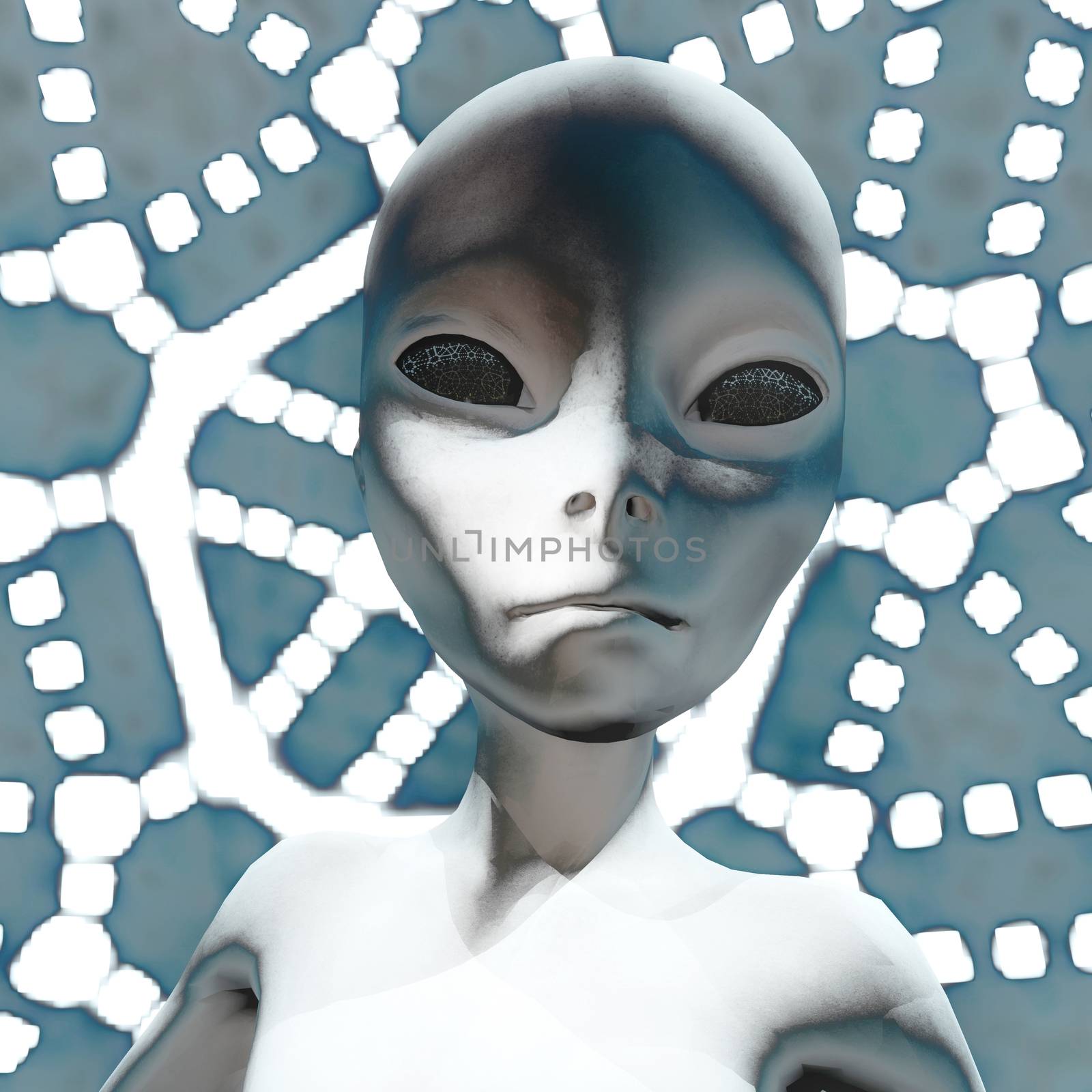 3D Illustration; 3D Rendering of an Alien by 3quarks