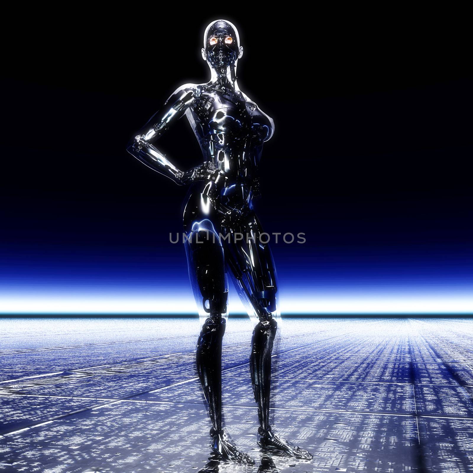 3D Illustration; 3D Rendering of a Cyborg