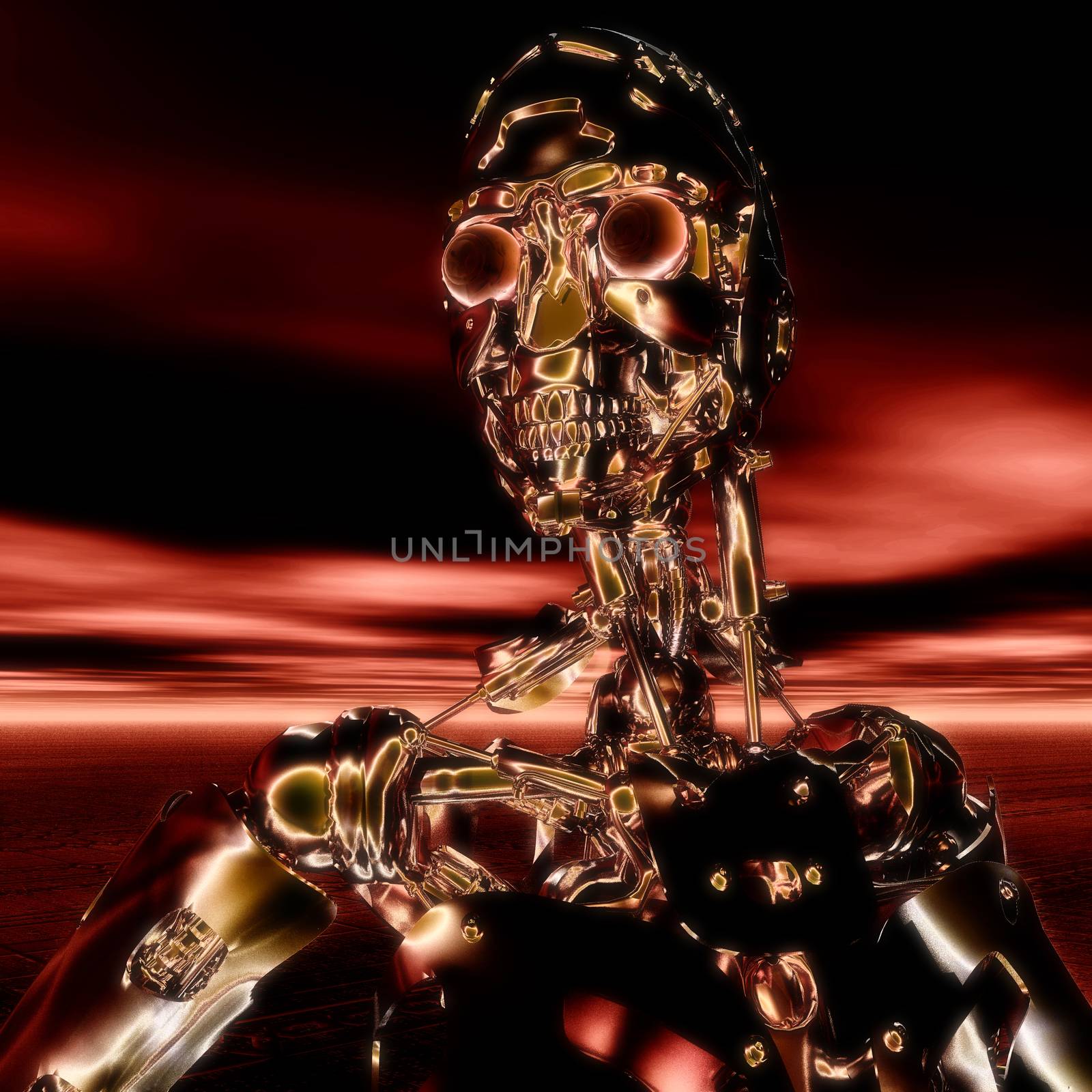 3D Illustration; 3D Rendering of a Cyborg