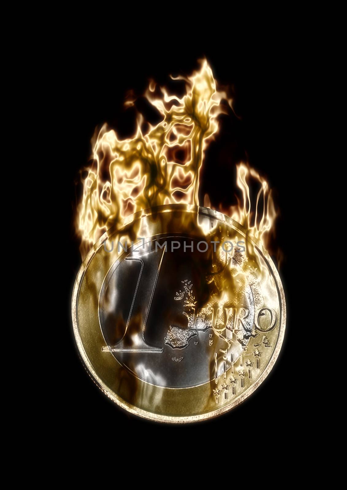 Digital Visualization of a burning Euro by 3quarks