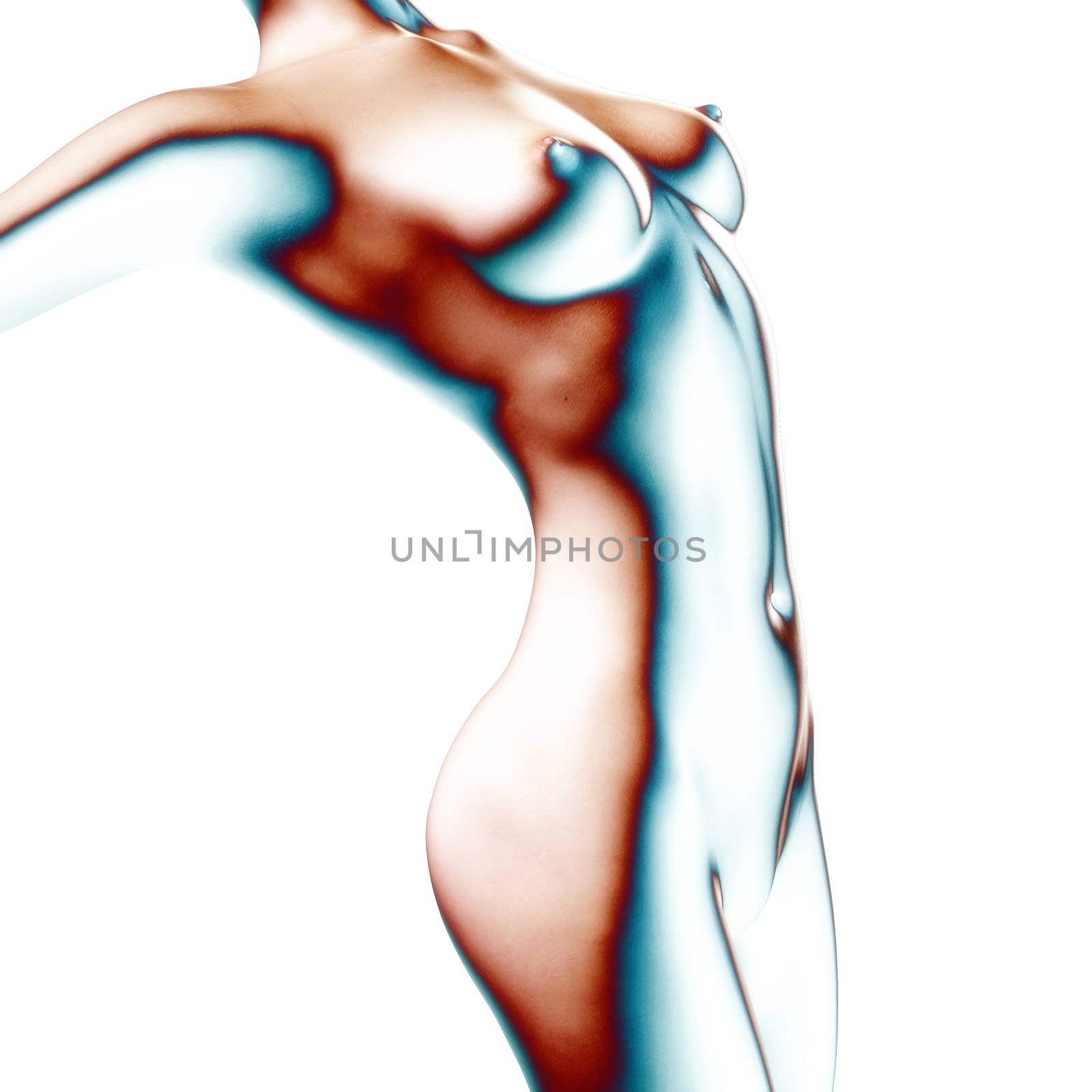 3D illustration, 3d Rendering of a female Body by 3quarks