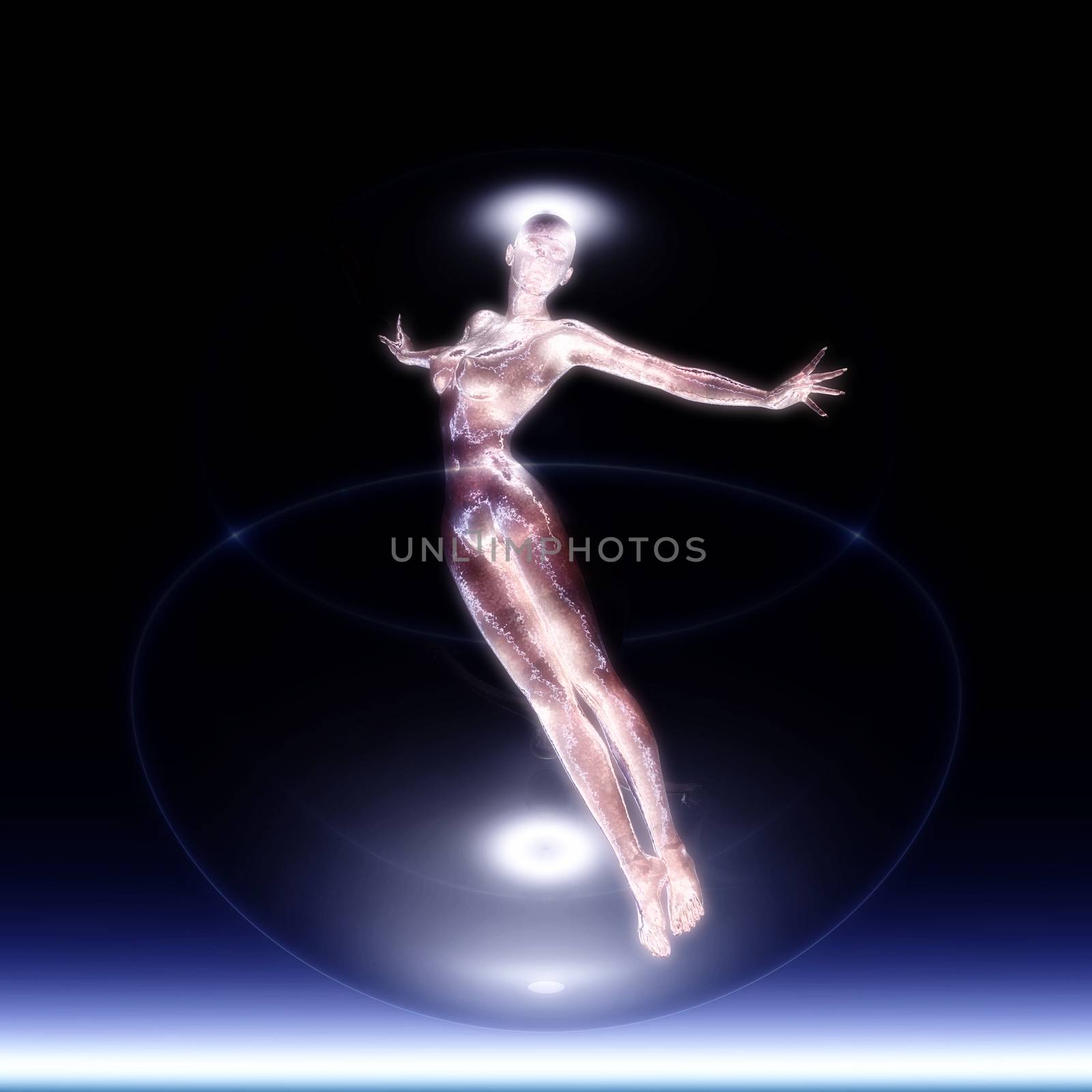 3D illustration, 3d Rendering of a female Body