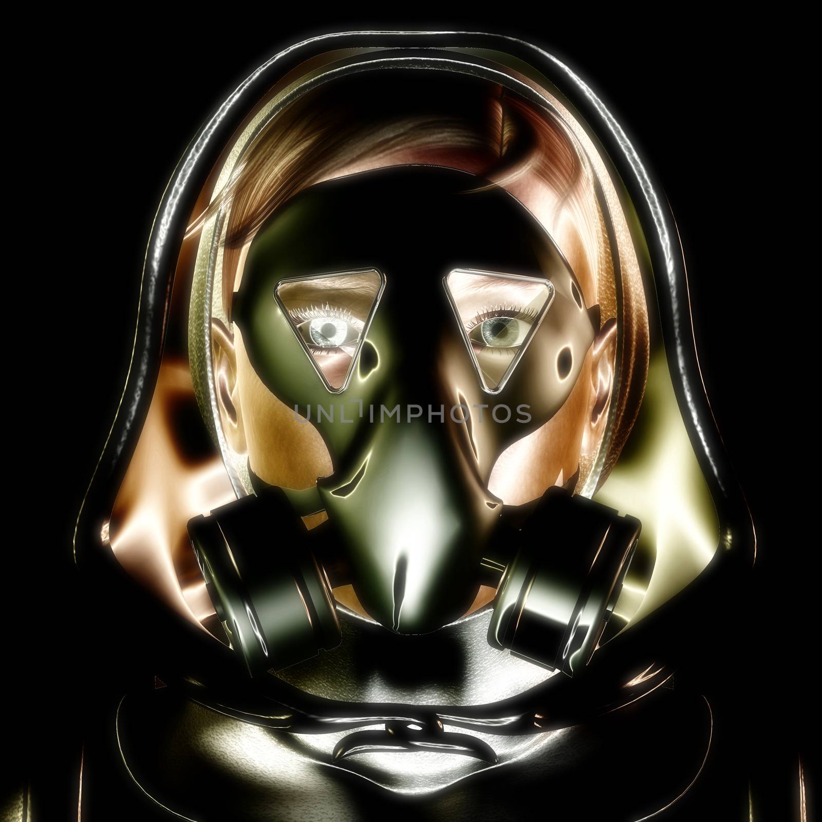 3D Illustration, 3D Rendering of a Protection Mask