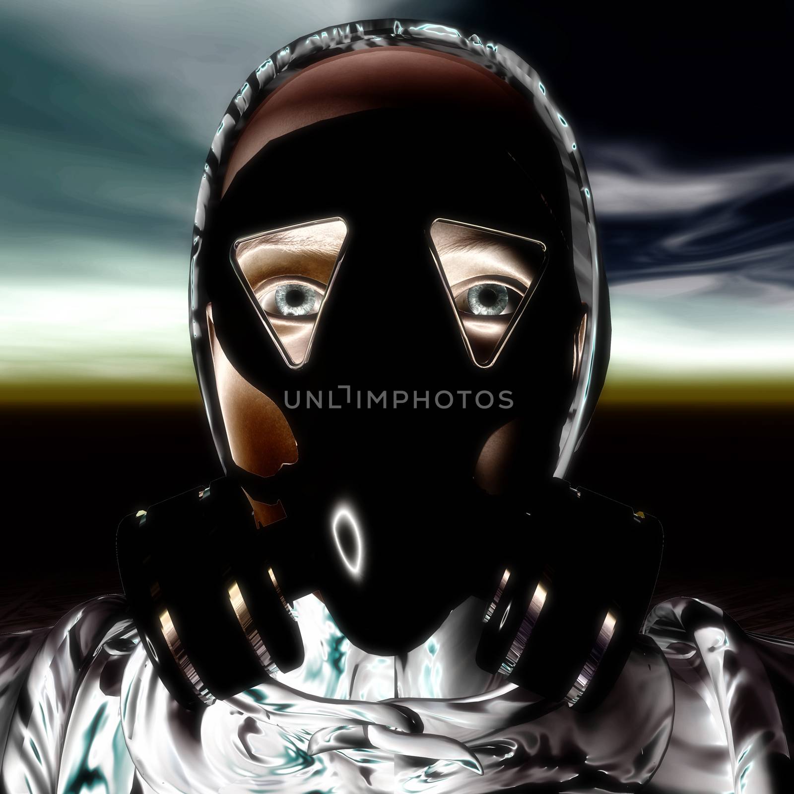 3D Illustration, 3D Rendering of a Protection Mask by 3quarks