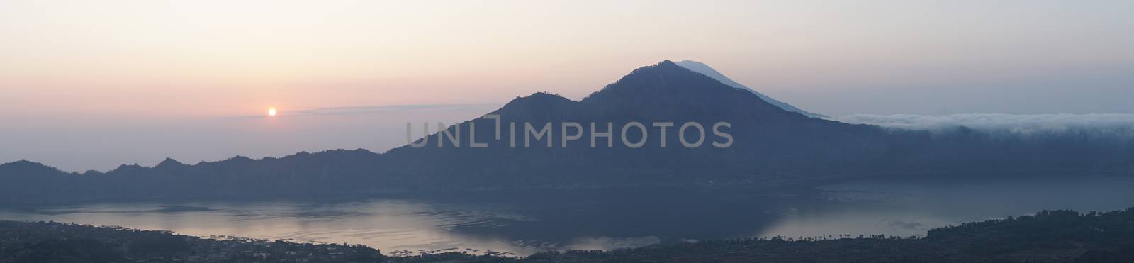 Sunrise on lake Batur, Bali, Indonesia, Asia