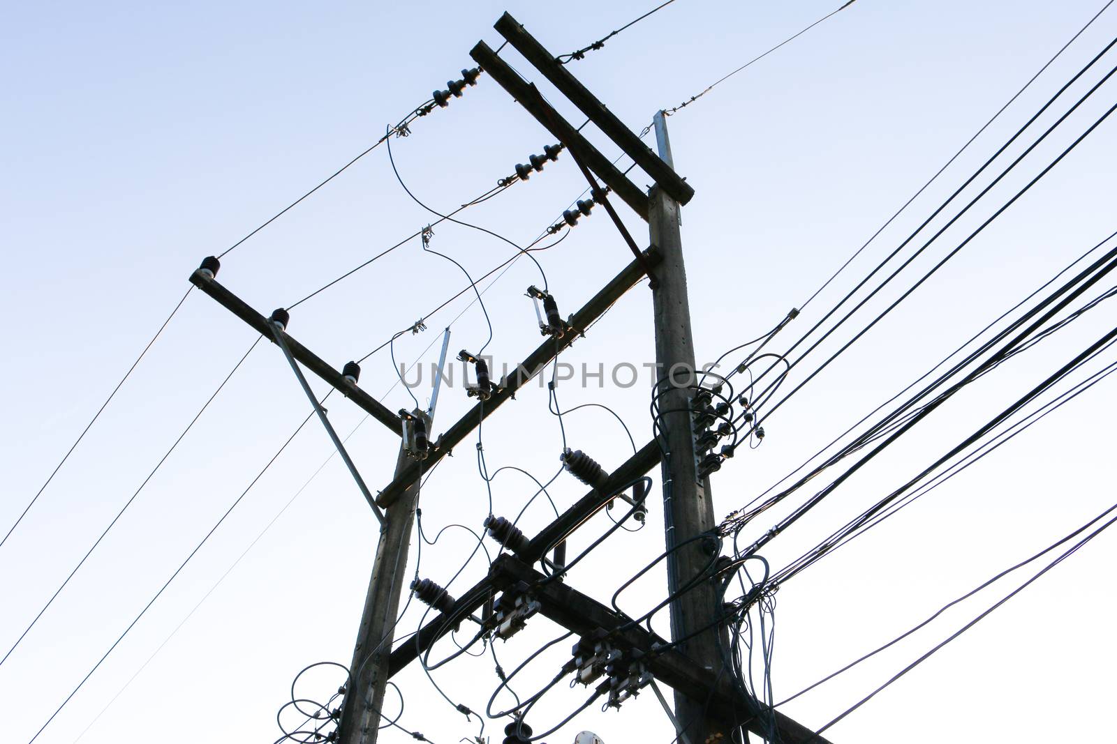 Power poles and power lines