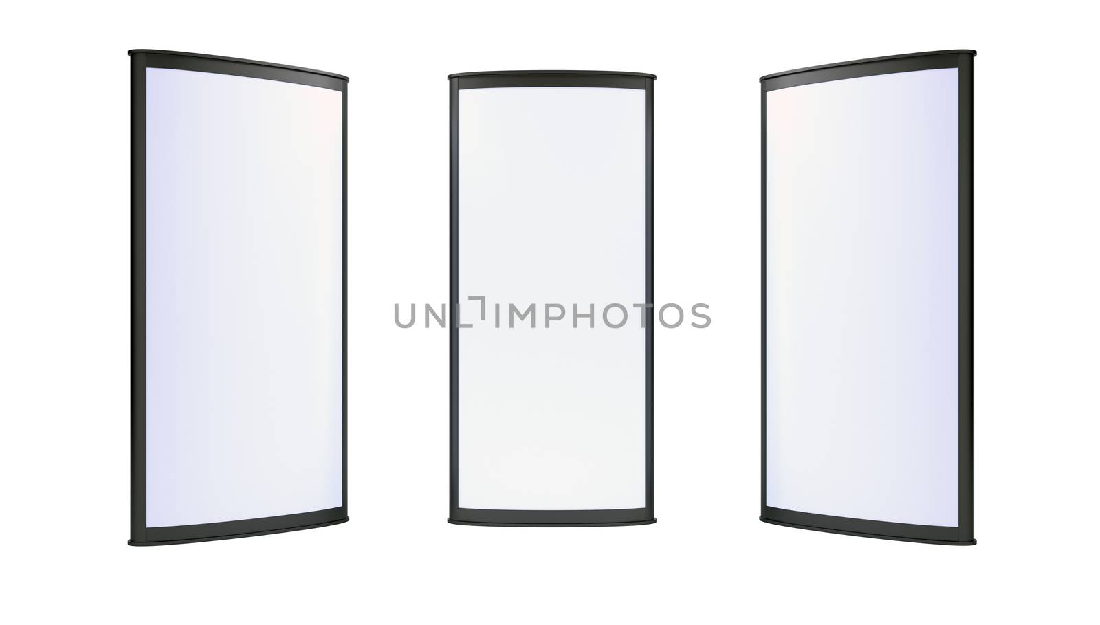 Advertising blank lightboxes on white background by cherezoff