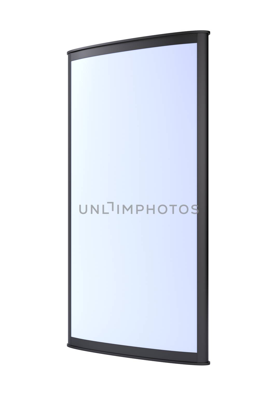 Advertising blank outdoor lightbox on white background. 3d render