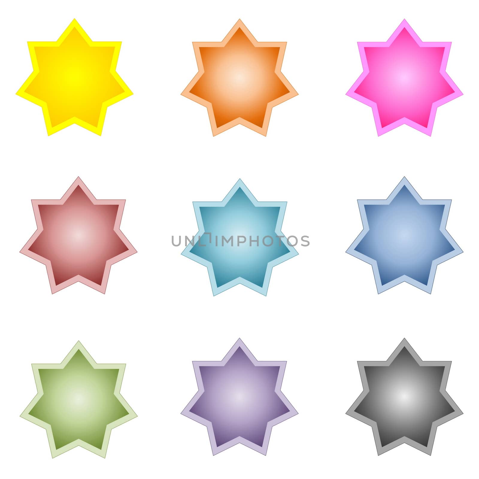 Set of colorful star buttons by Elenaphotos21