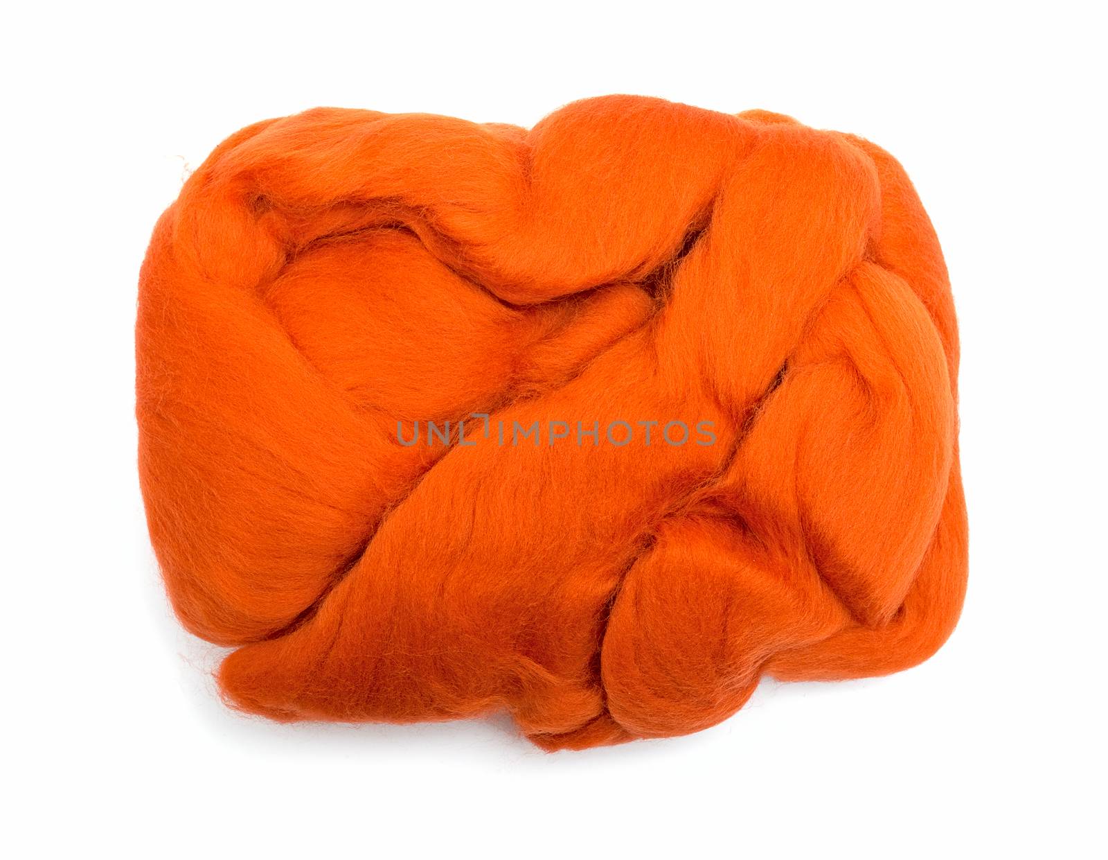 orange wool fiber ball for felting by DNKSTUDIO